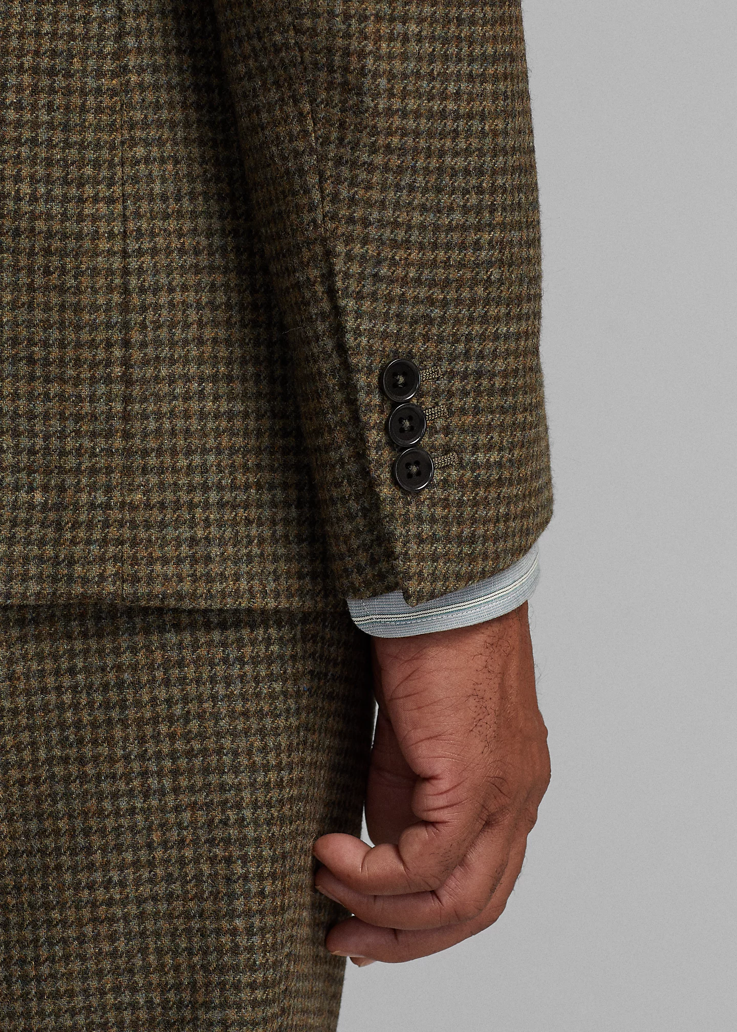 Houndstooth Wool Twill Suit Jacket
