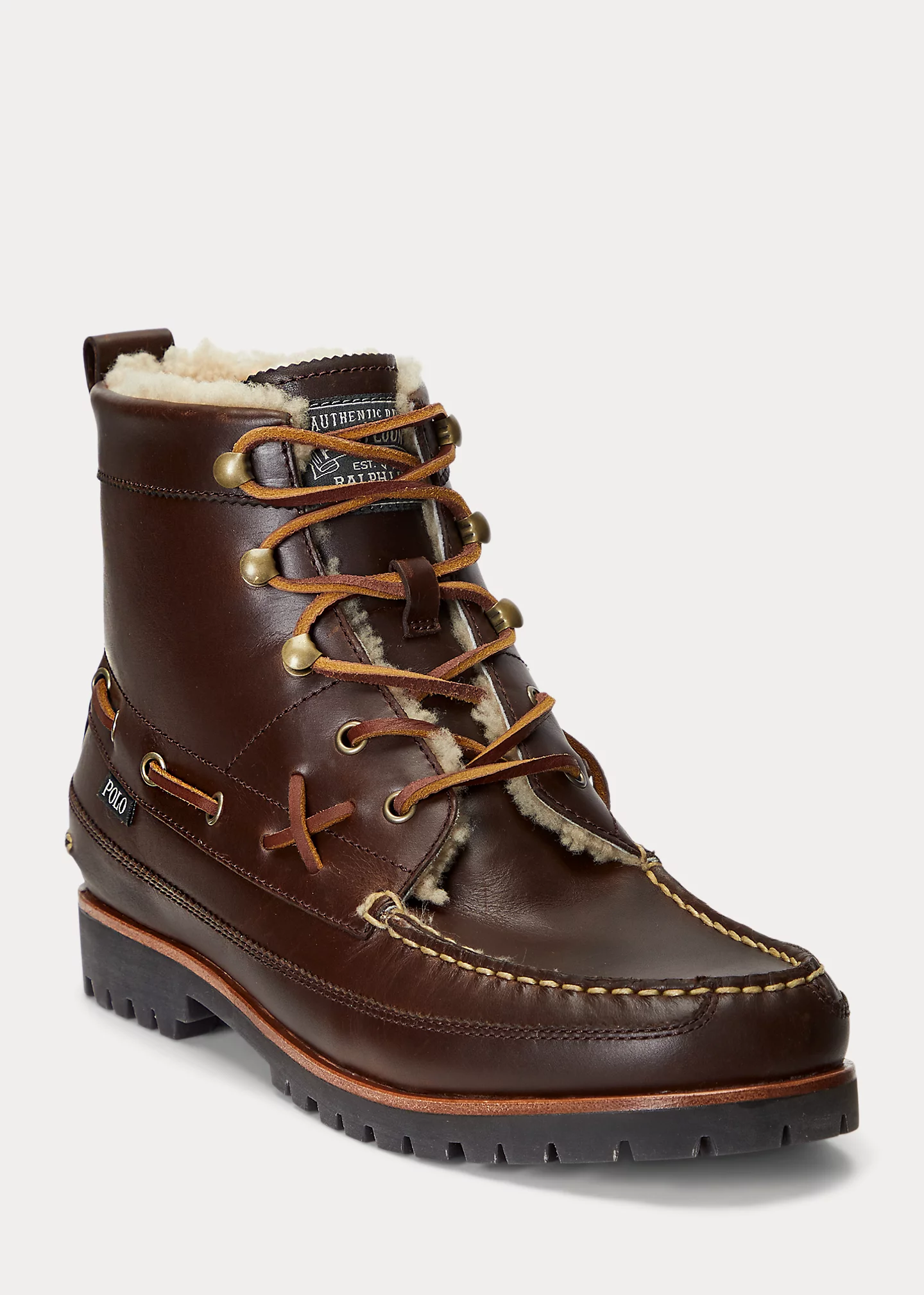 Ranger Faux-Shearling-Lined Leather Boot