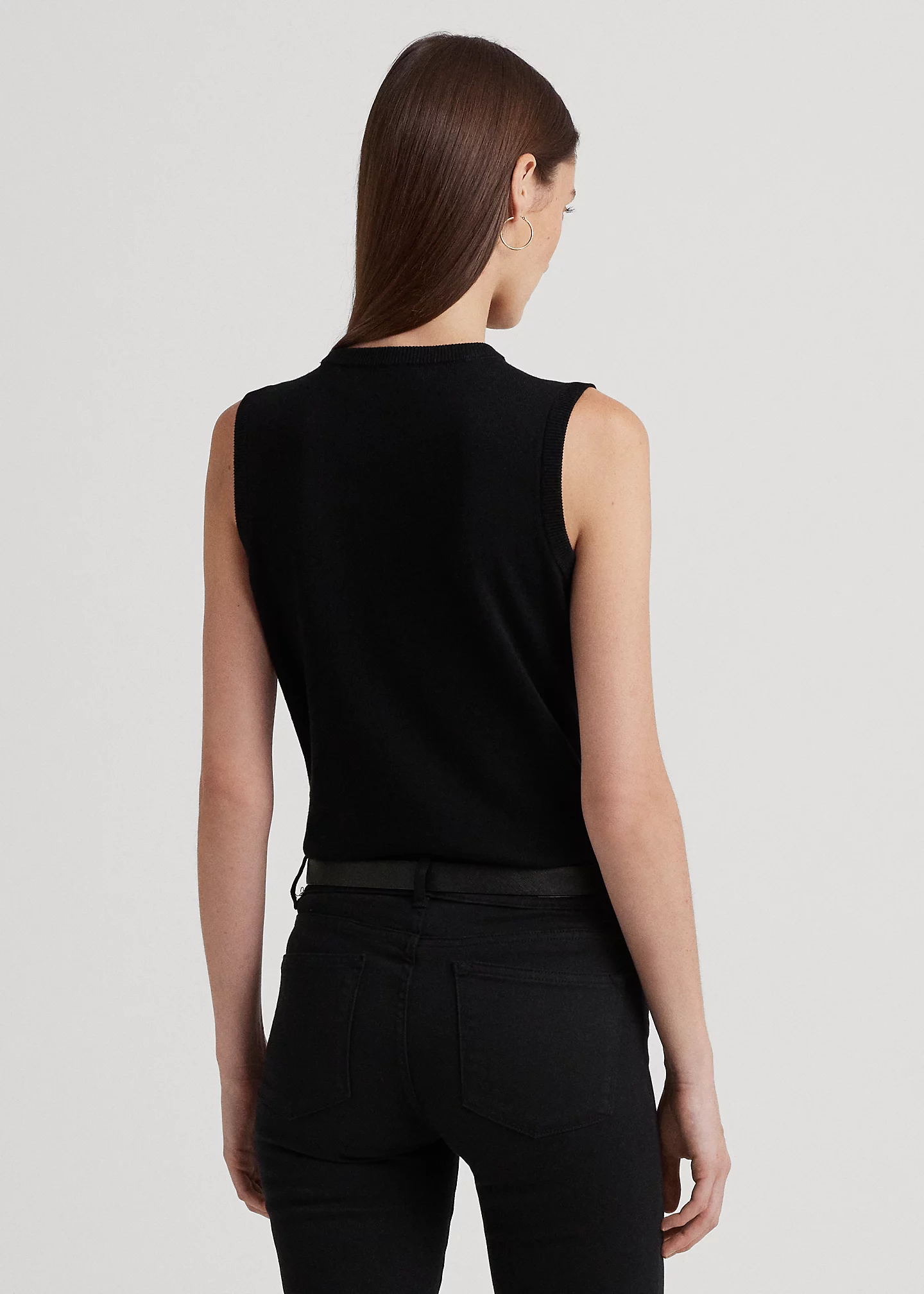 Belting-Print Twill & Jersey Tank Top