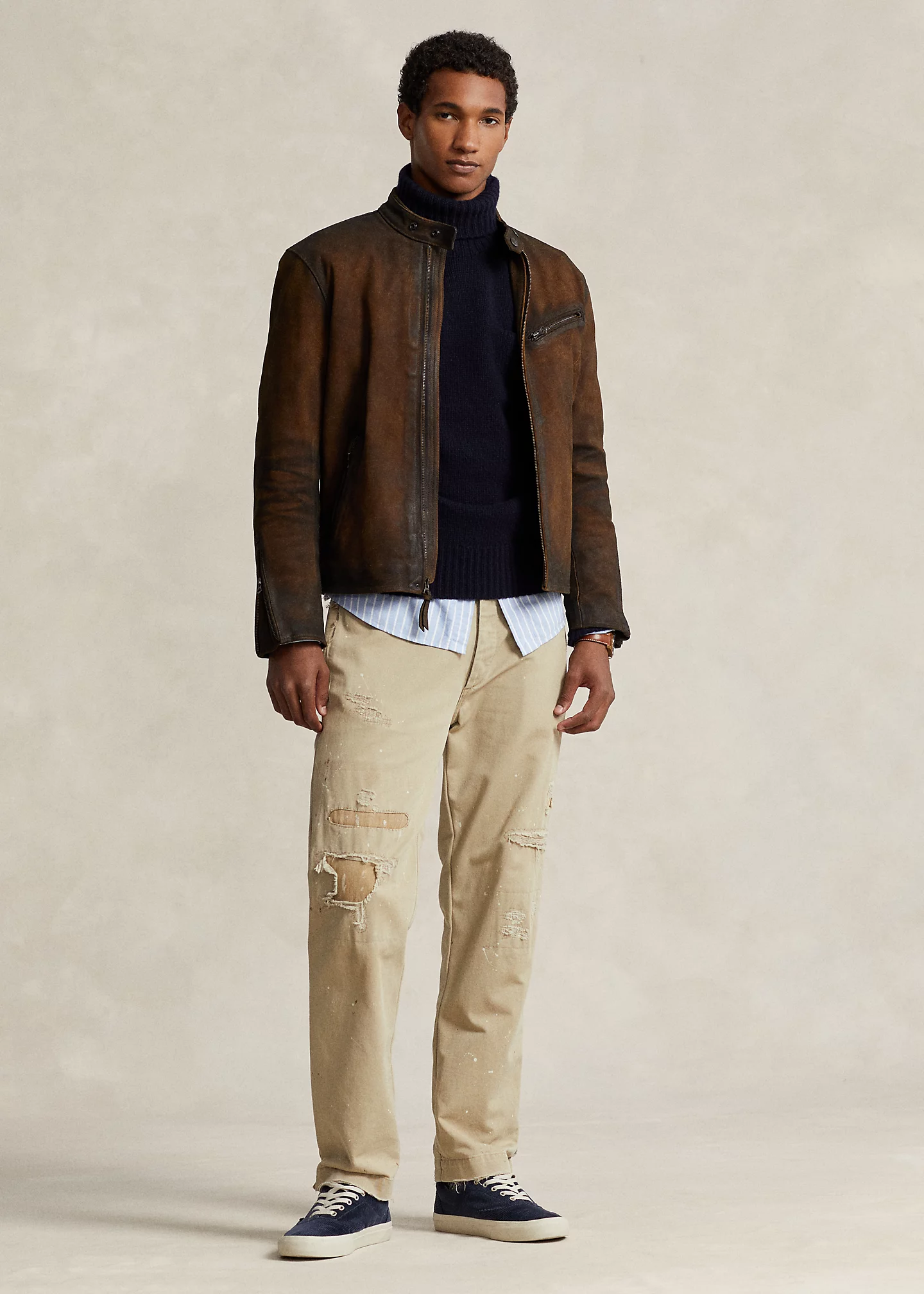 Roughout Suede Café Racer Jacket