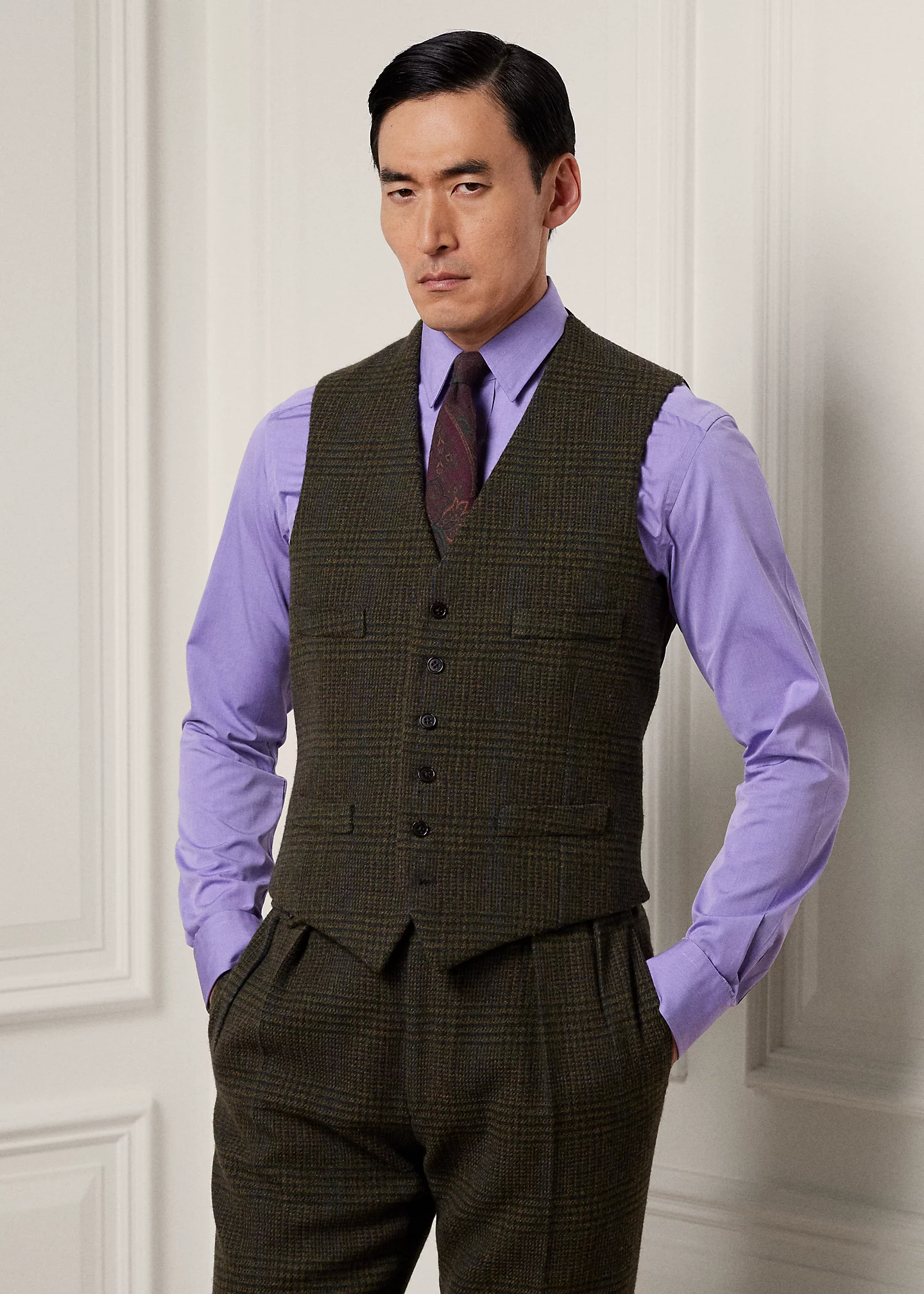 Handmade Plaid Wool-Cashmere Vest