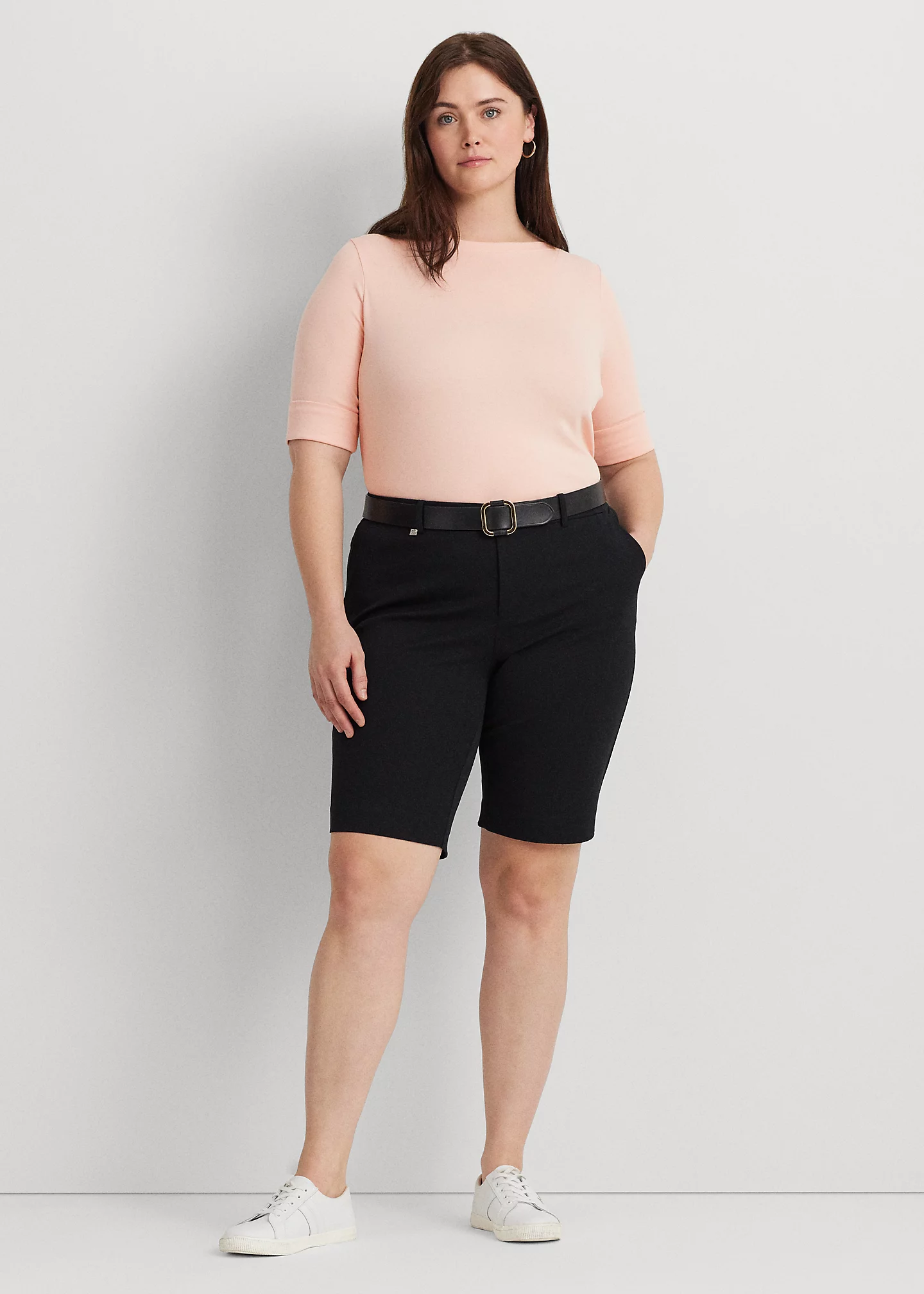 Stretch Cotton Boatneck Top