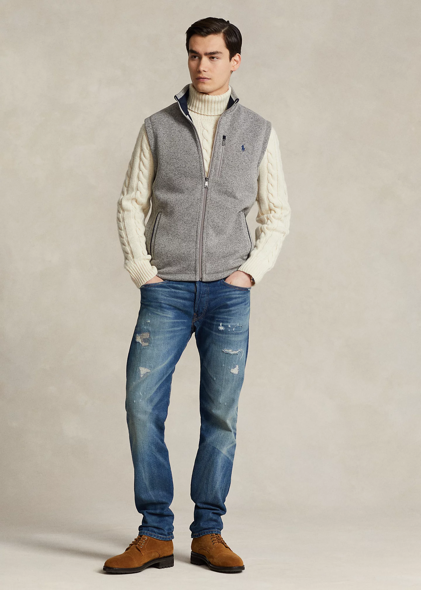 Brushed Fleece Full-Zip Vest