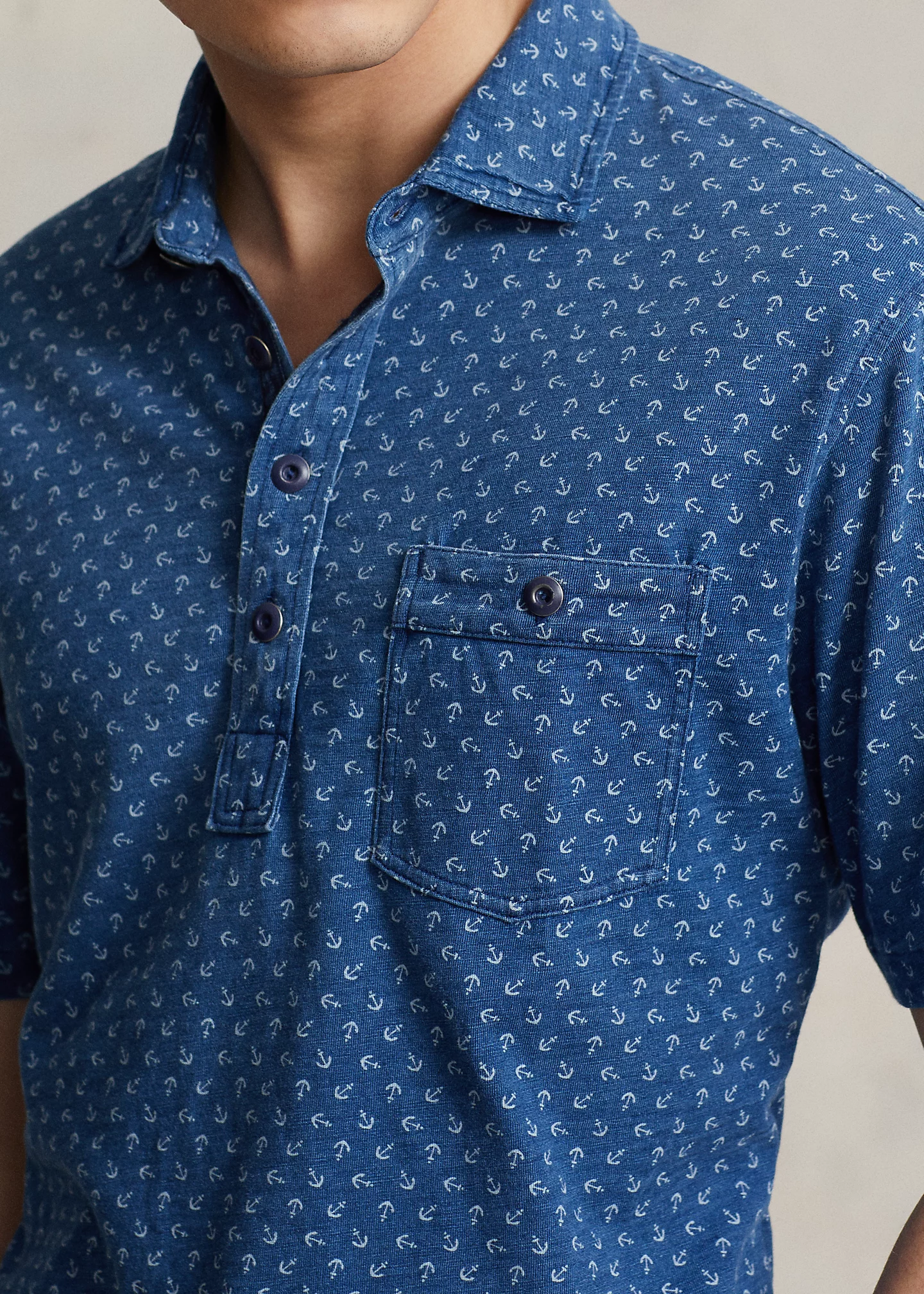 Classic Fit Anchor Jersey Polo Shirt