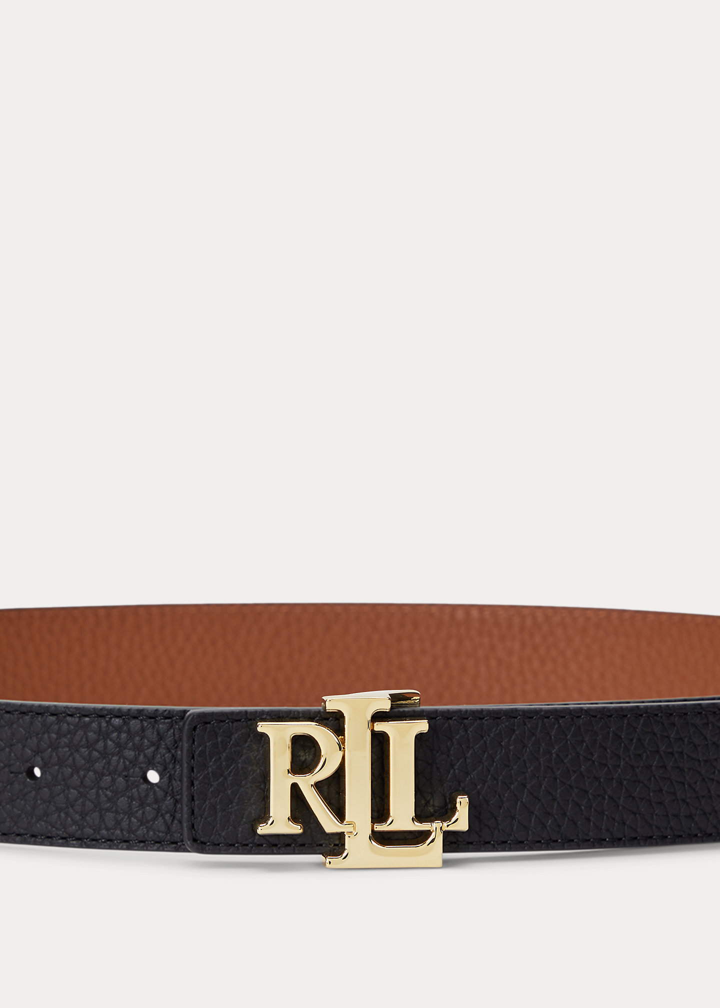 Logo Reversible Pebbled Leather Belt
