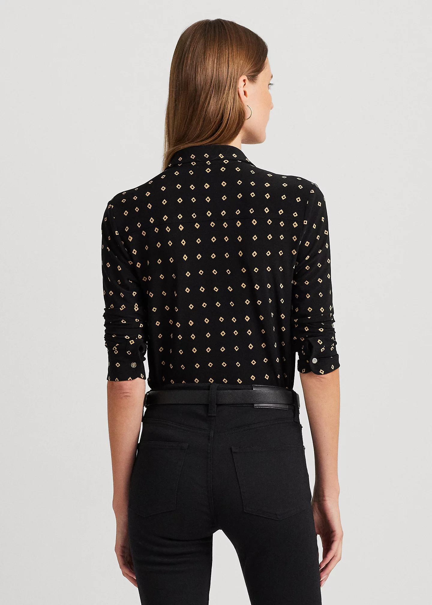 Geo-Print Stretch Jersey Shirt