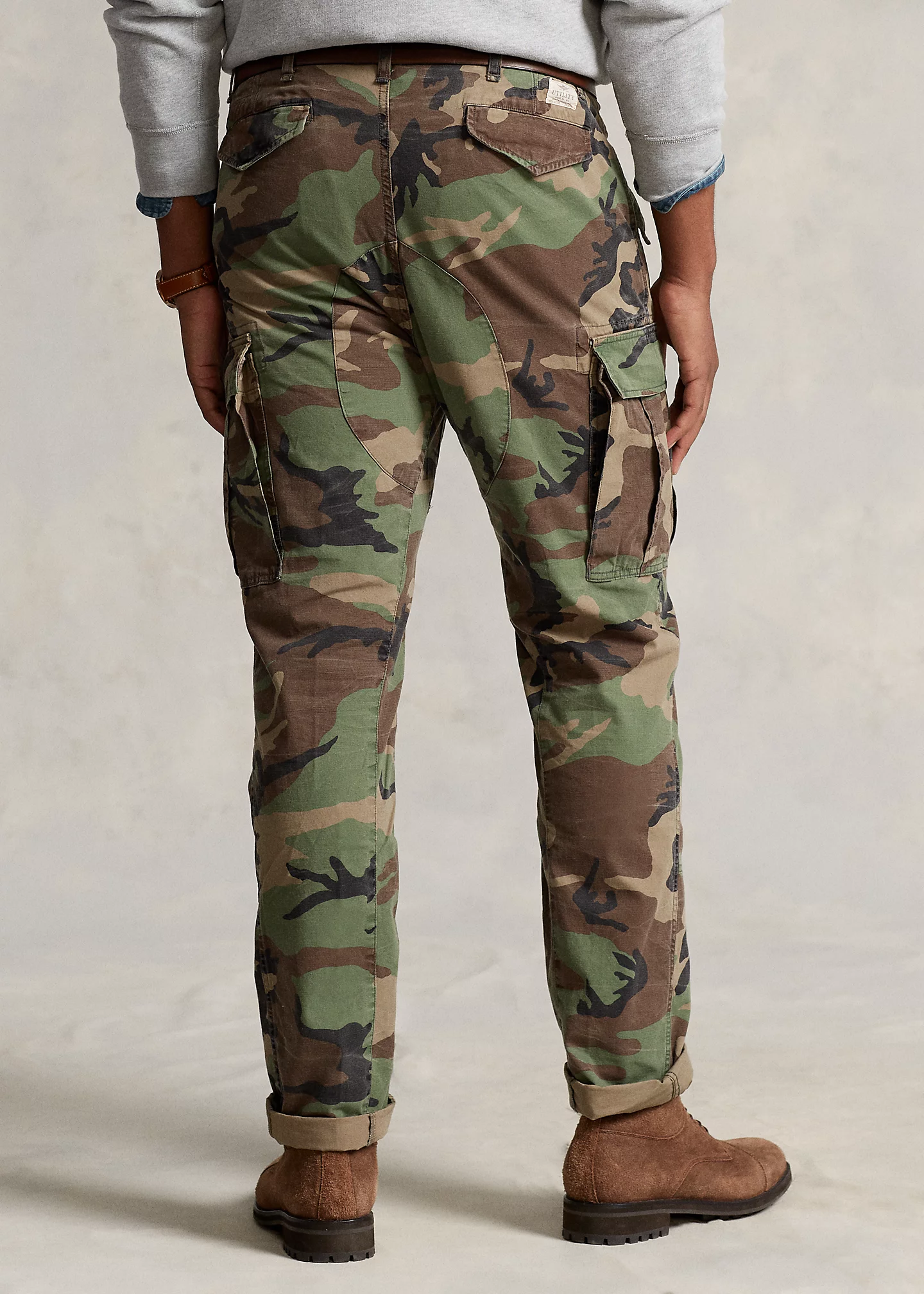 Classic Fit Camo Canvas Cargo Pant