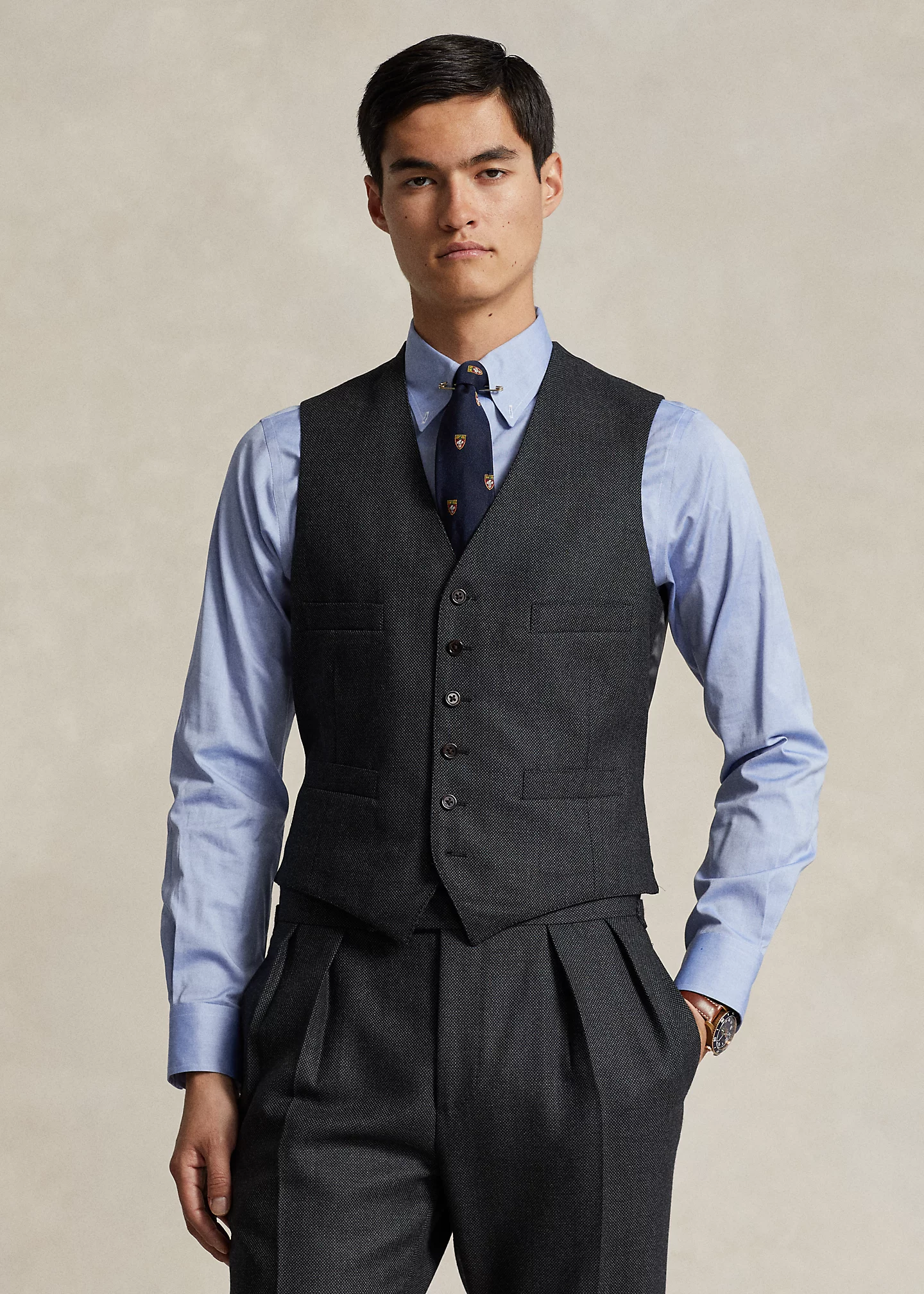 Polo Birdseye Wool  3-Piece Suit