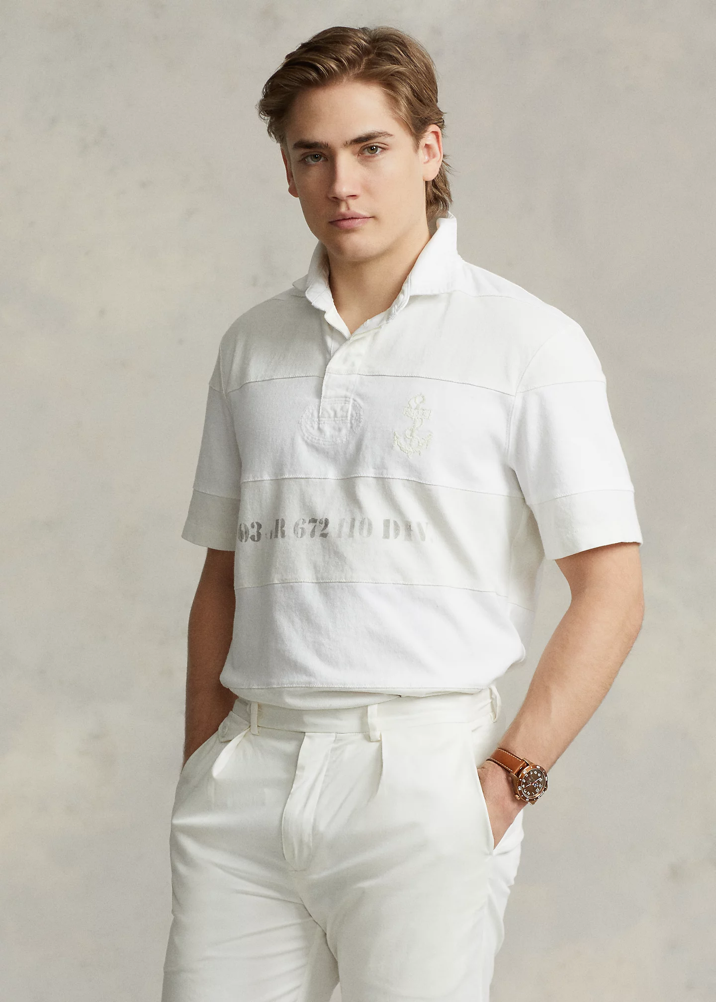 Classic Fit Striped Jersey Rugby Shirt