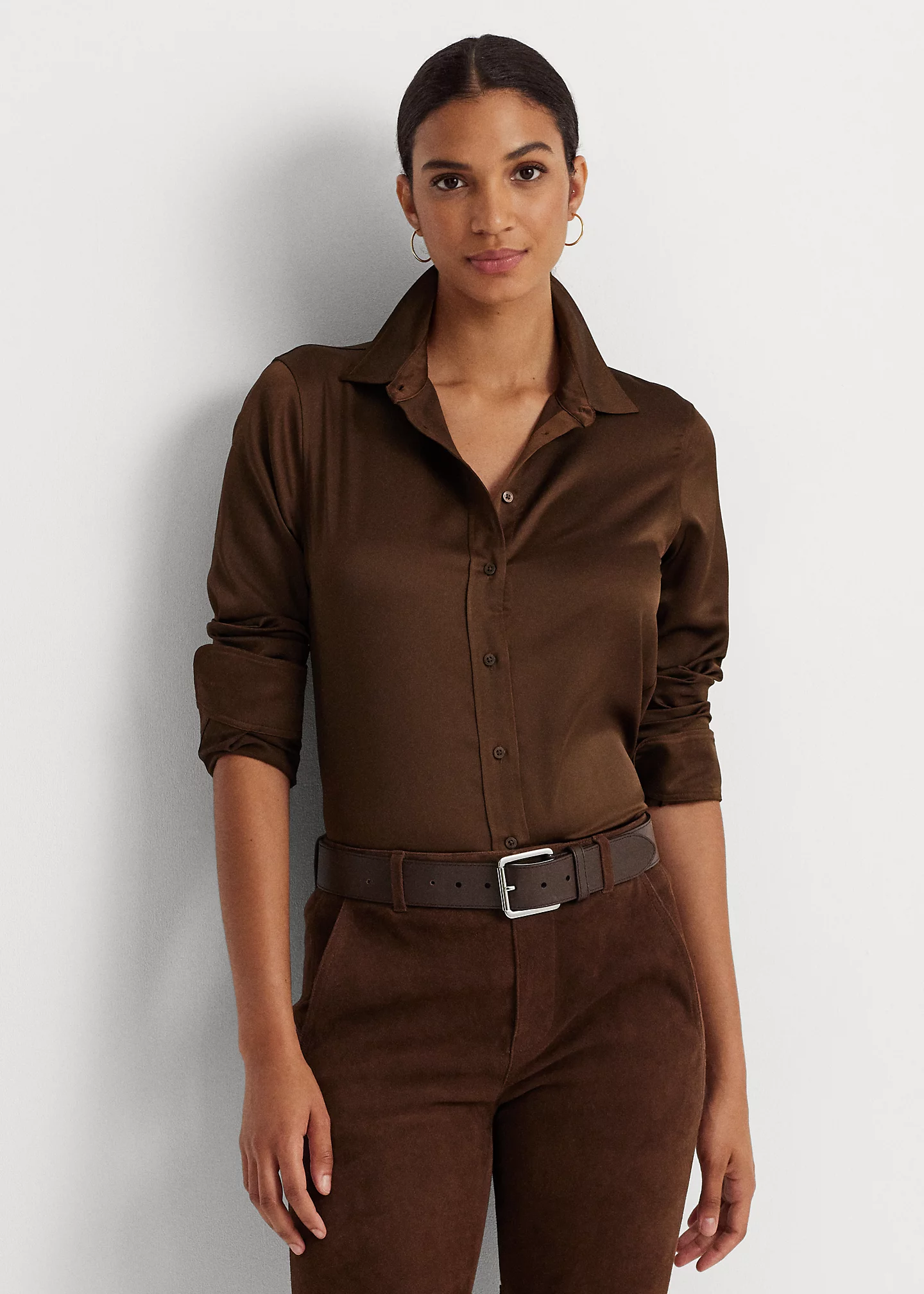 Classic Fit Satin Charmeuse Shirt