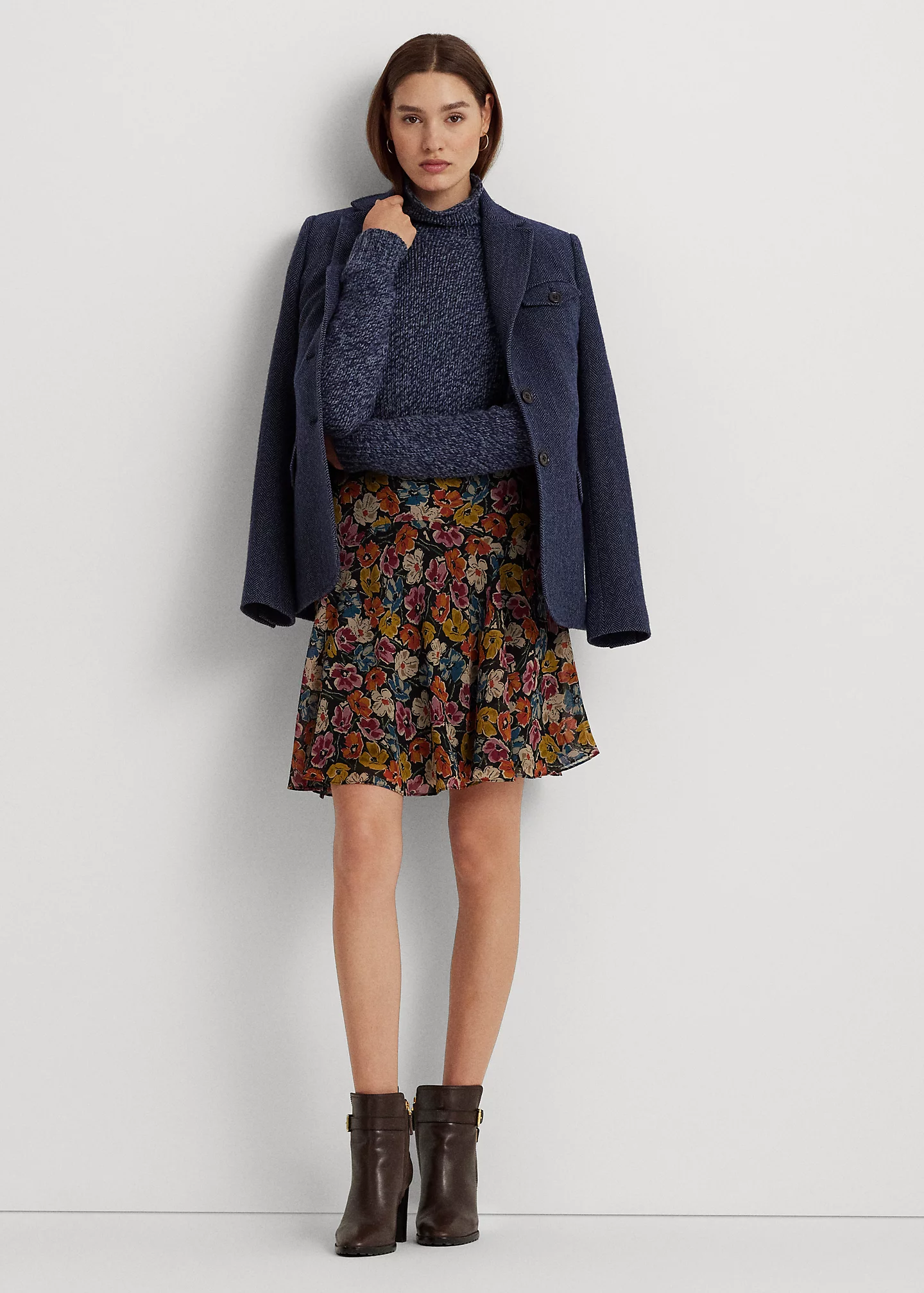 Wool-Blend Funnelneck Sweater