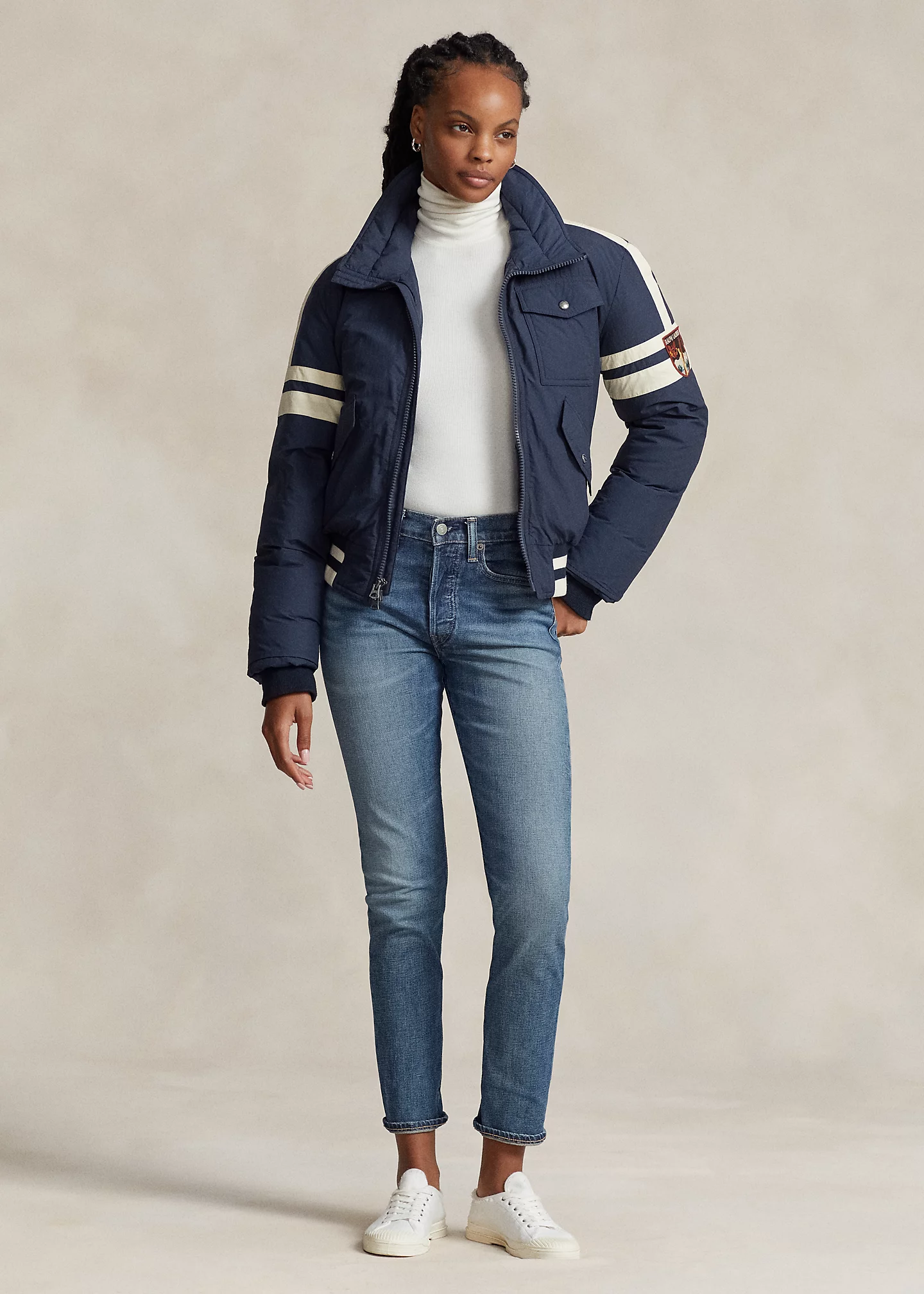 Water-Repellent Down Flight Jacket