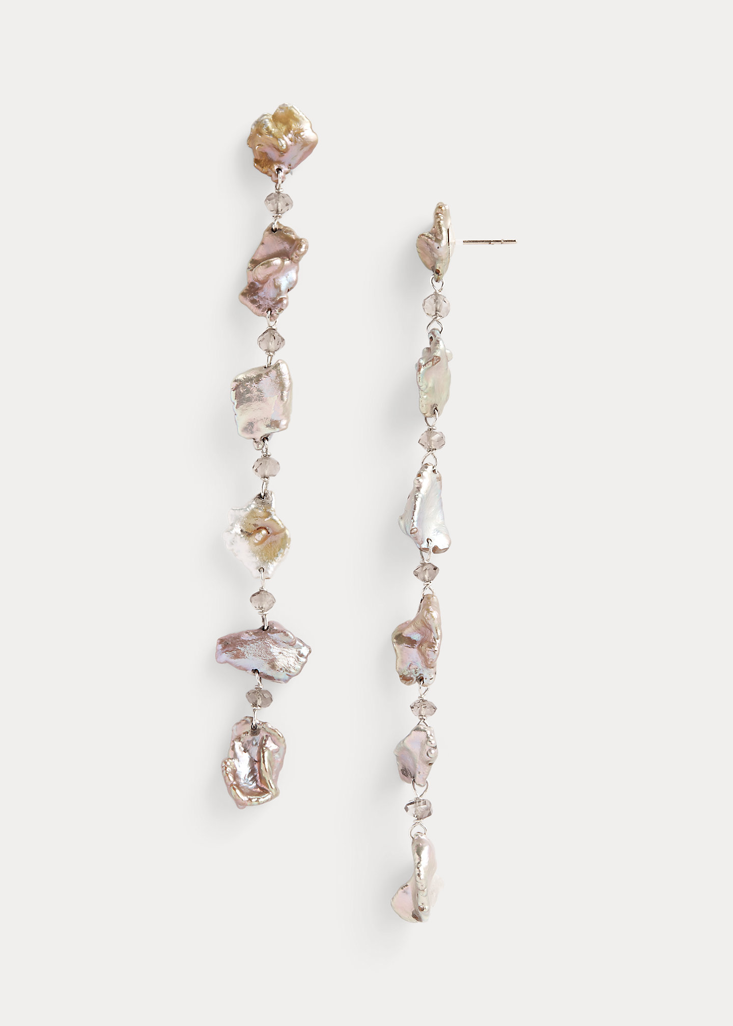 Sterling Silver Pearl Strand Earrings