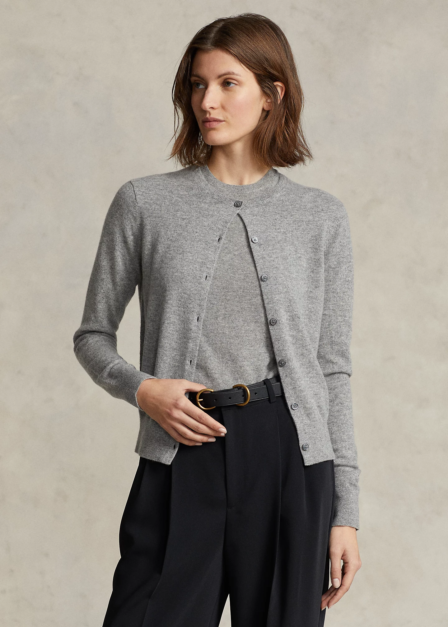 Cashmere Crewneck Cardigan