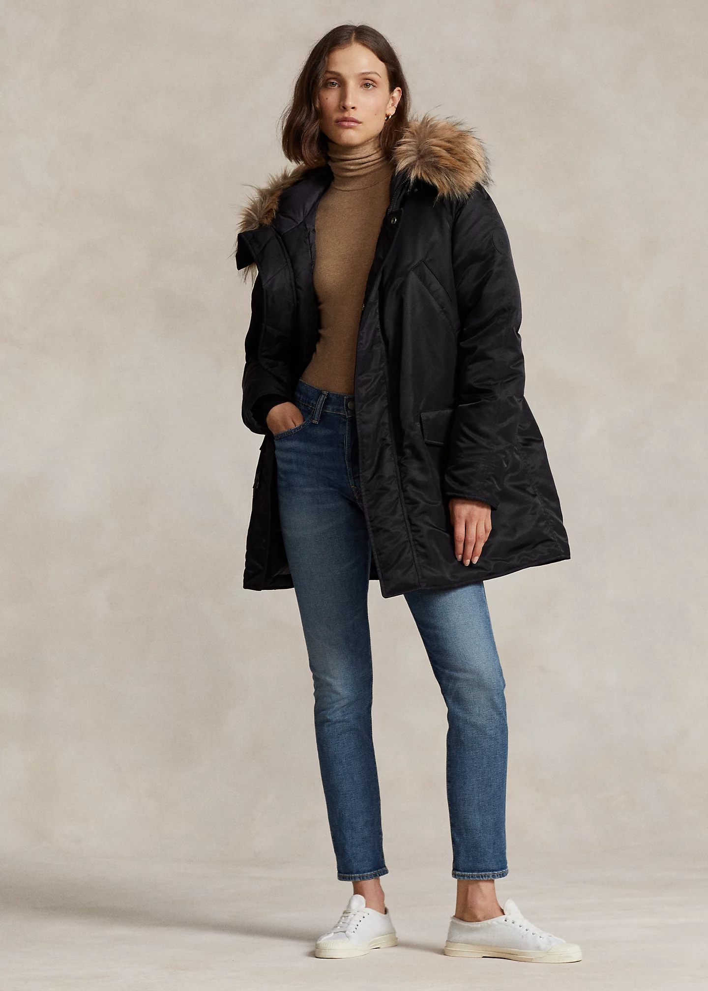 Water-Repellent Twill Down Parka