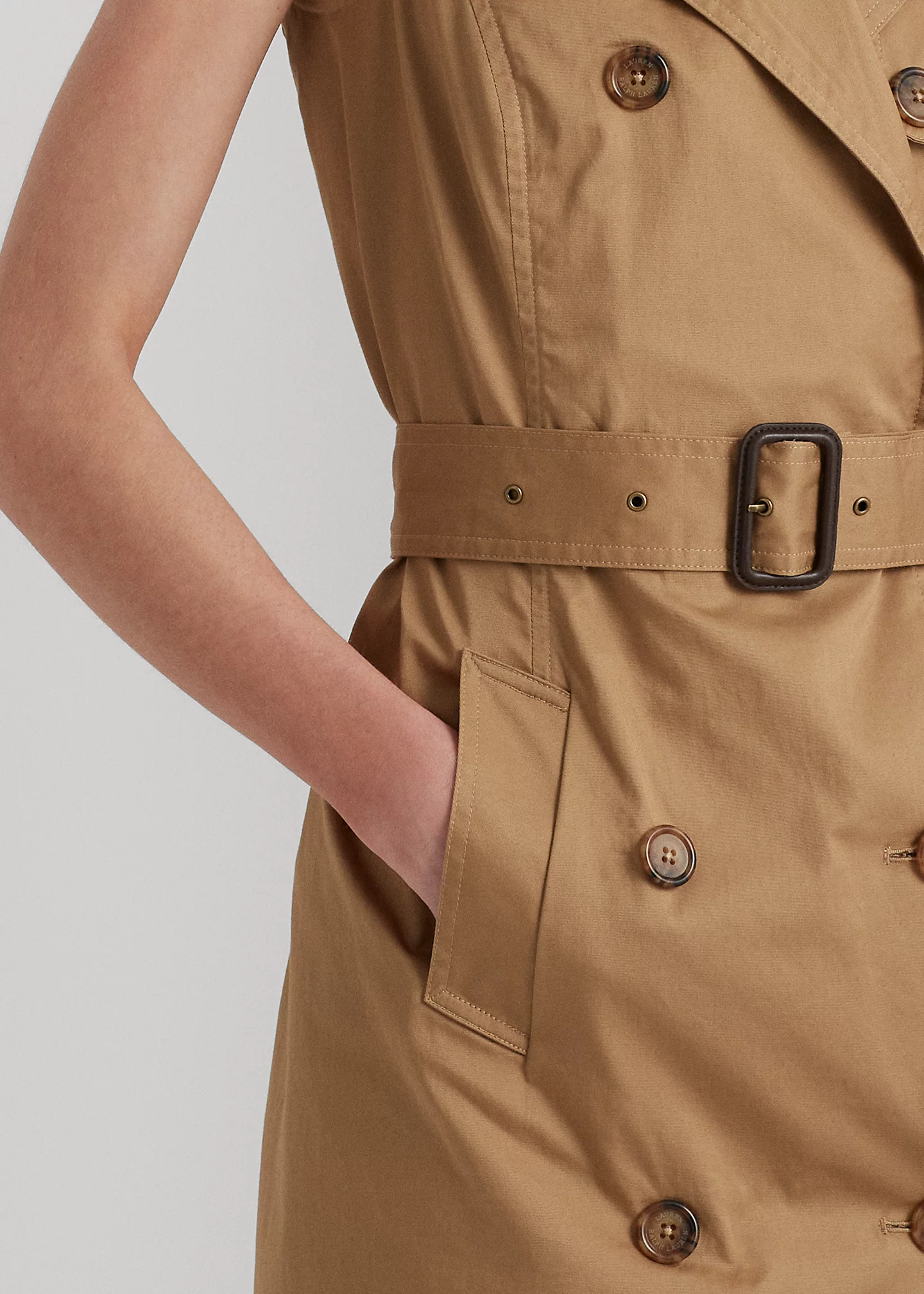 Micro-Sanded Twill Sleeveless Dress