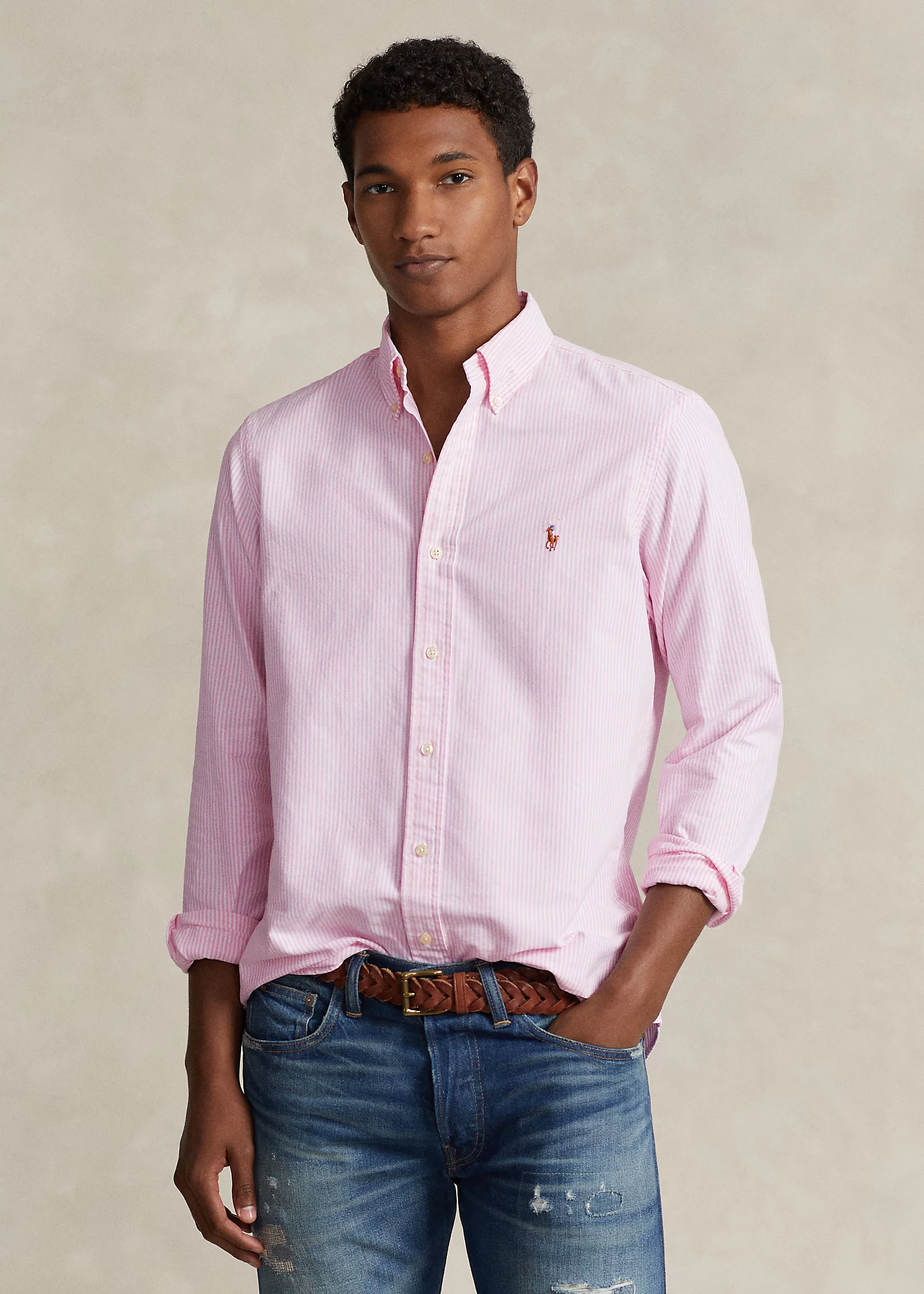 Classic Fit Striped Oxford Shirt