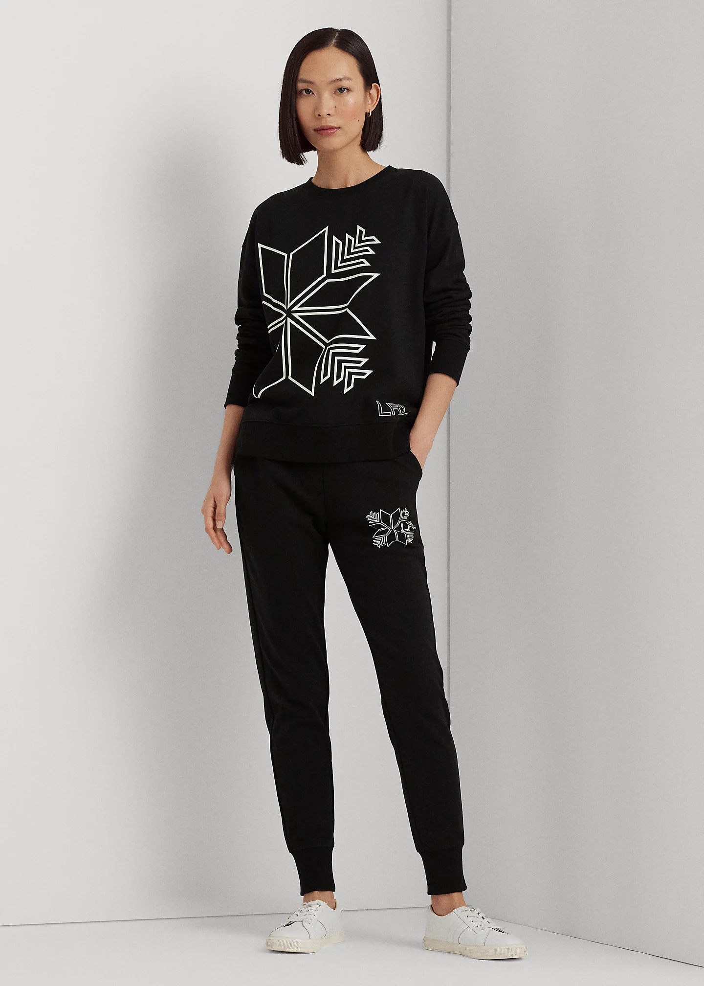 Snowflake-Graphic French Terry Pullover