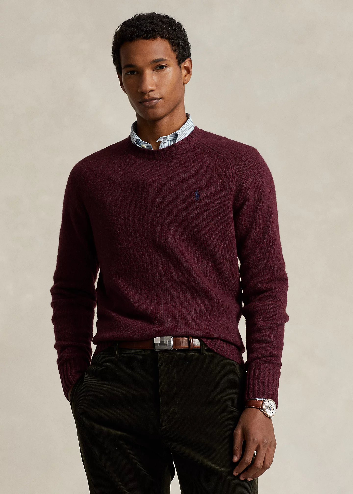 Wool-Blend Saddle-Sleeve Sweater