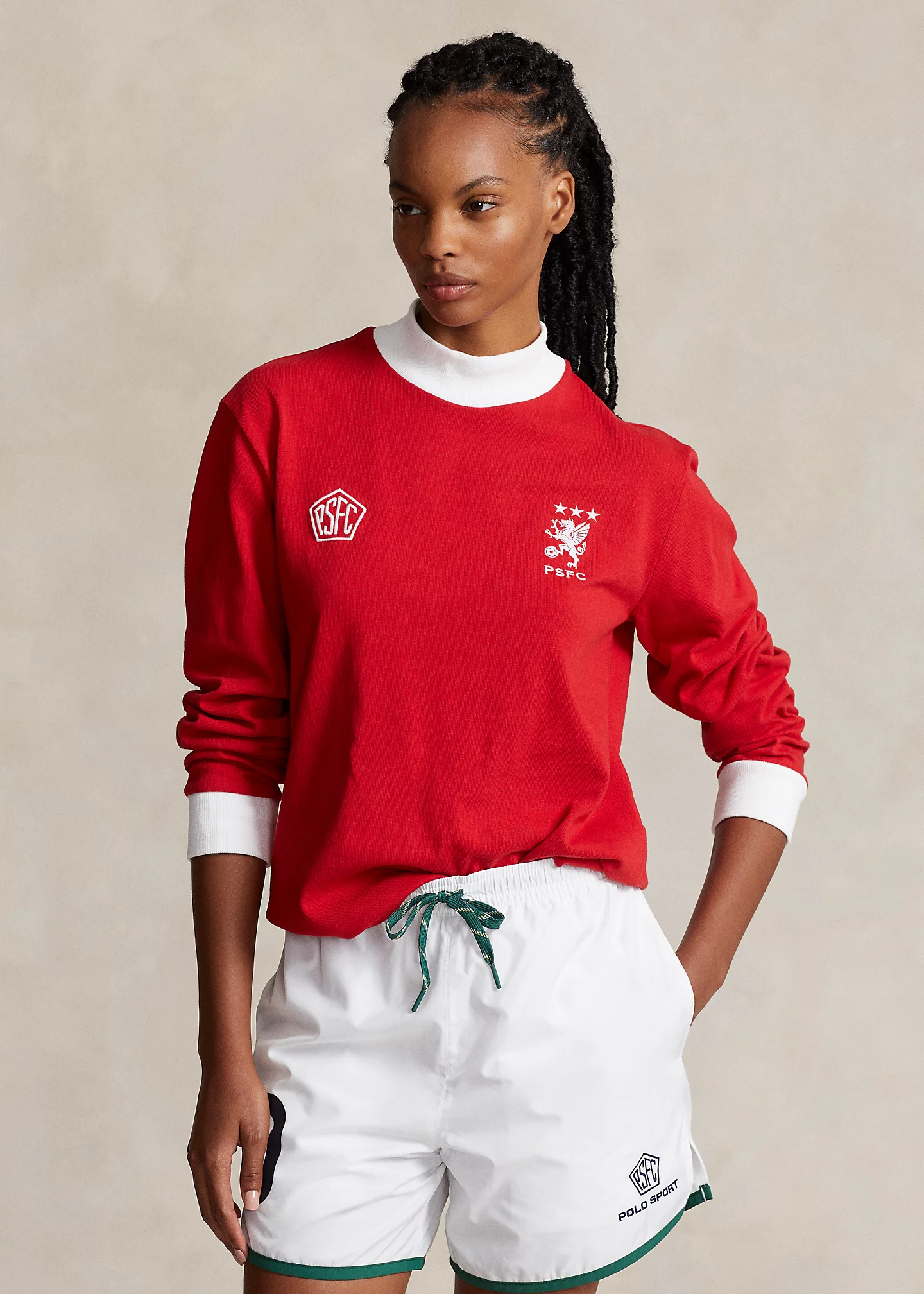 Jersey Graphic Mockneck Pullover