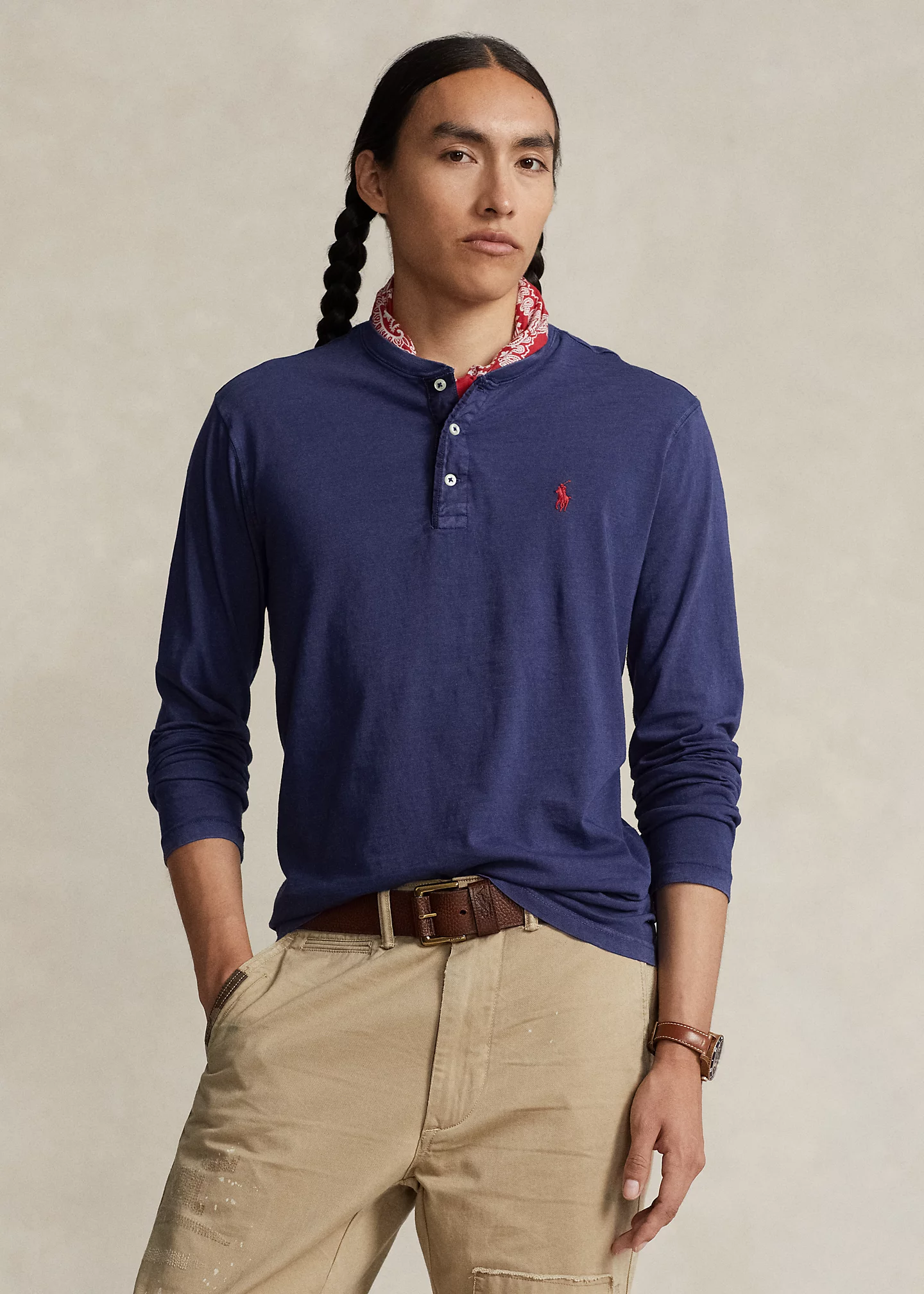 Slub Jersey Henley Shirt