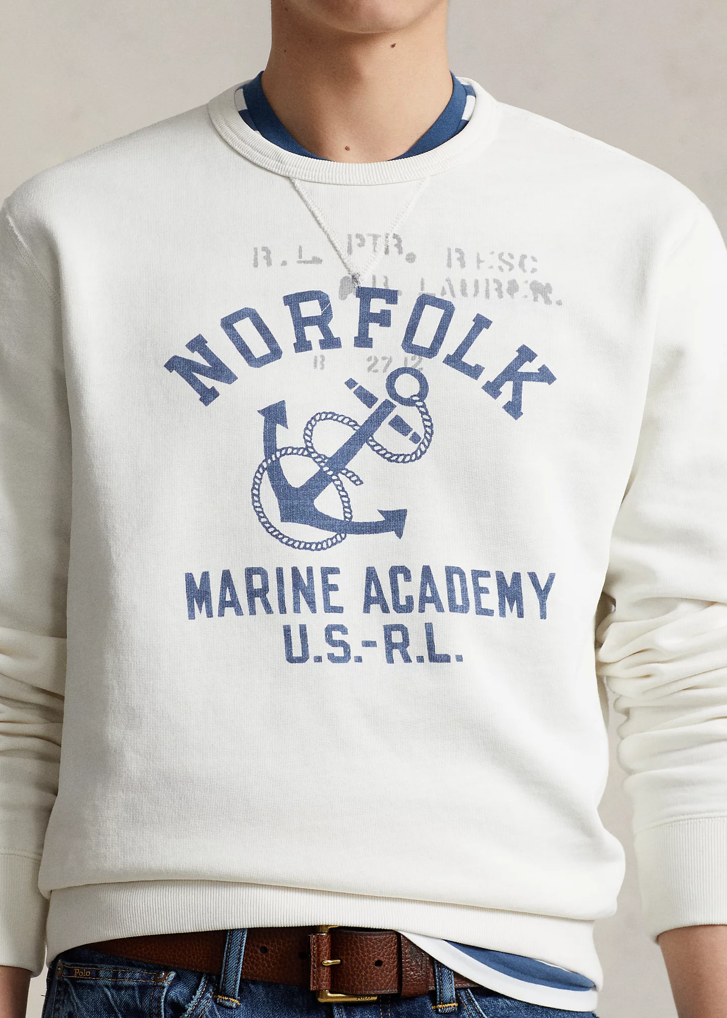 Anchor-Print Fleece Sweatshirt