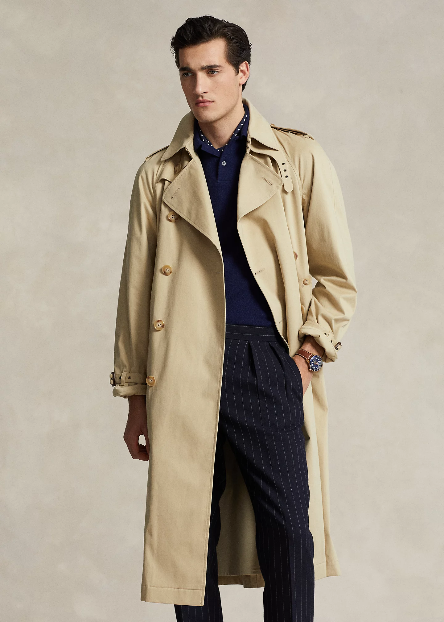 Lightweight Cotton-Blend Trench Coat