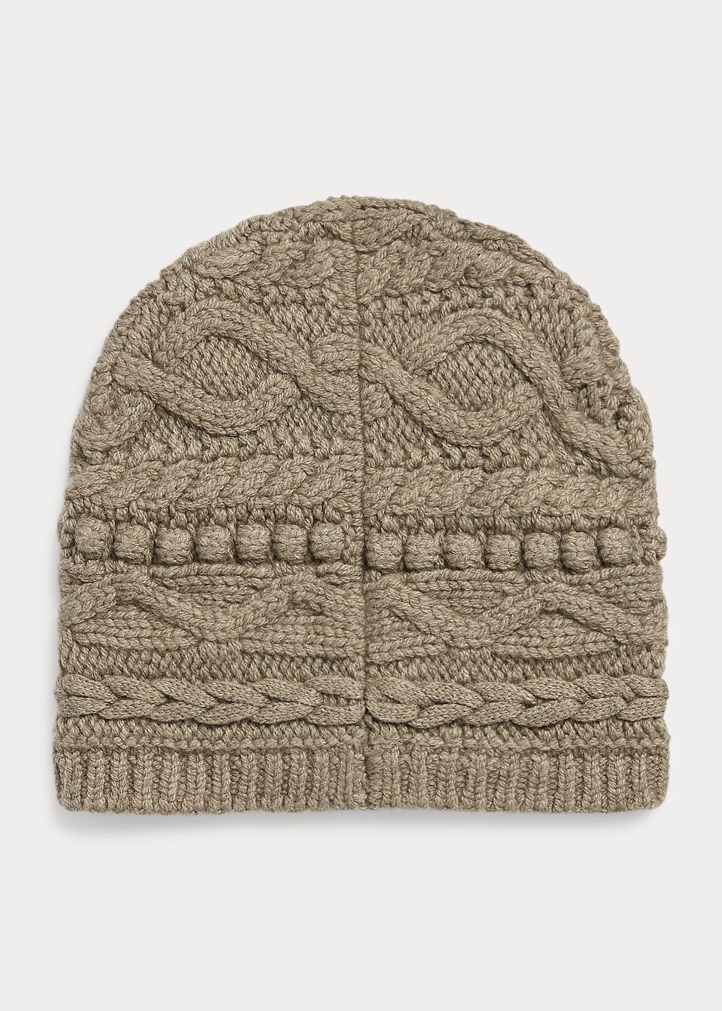 Aran-Knit Wool-Blend Beanie