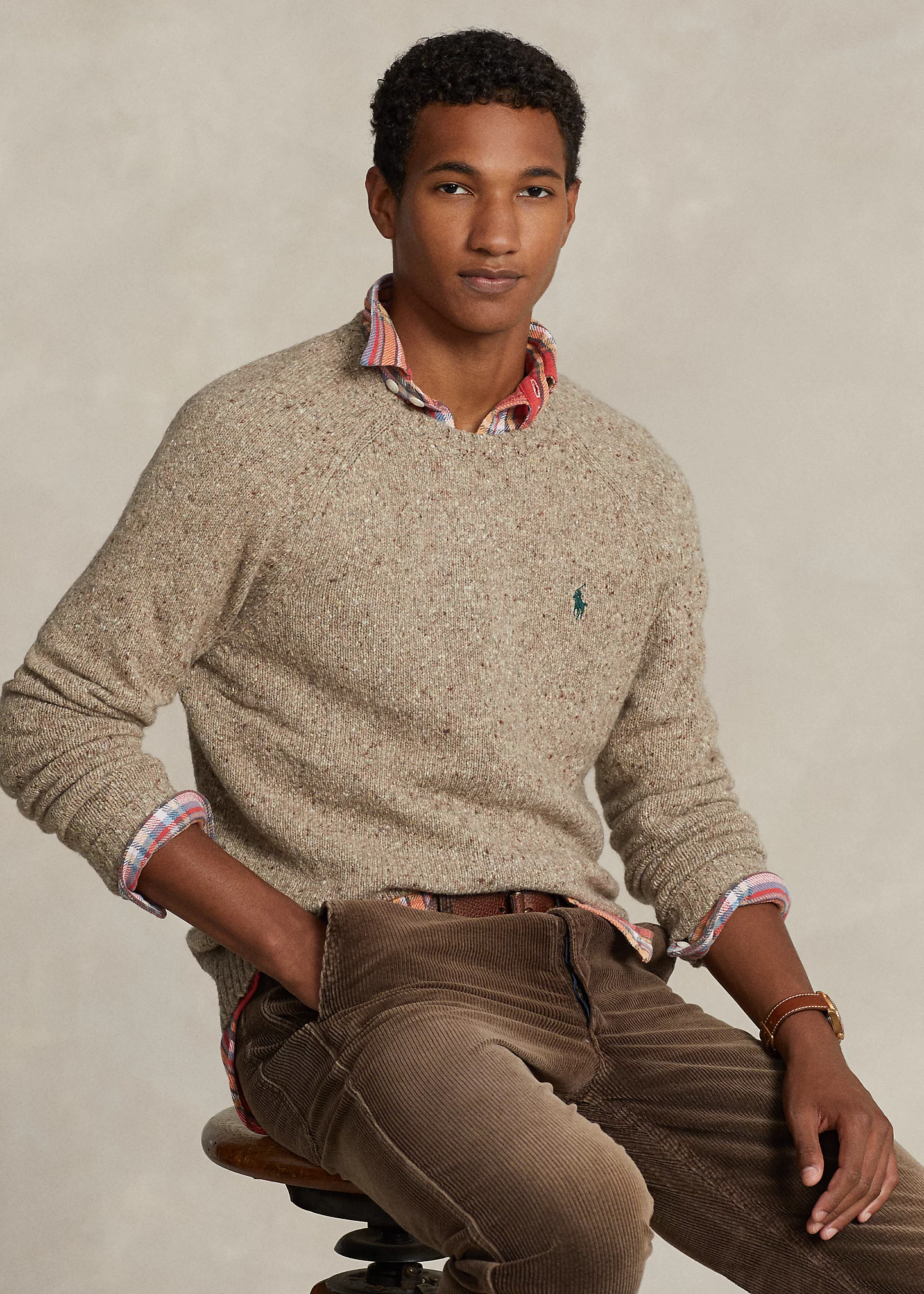 Wool-Blend Saddle-Sleeve Sweater