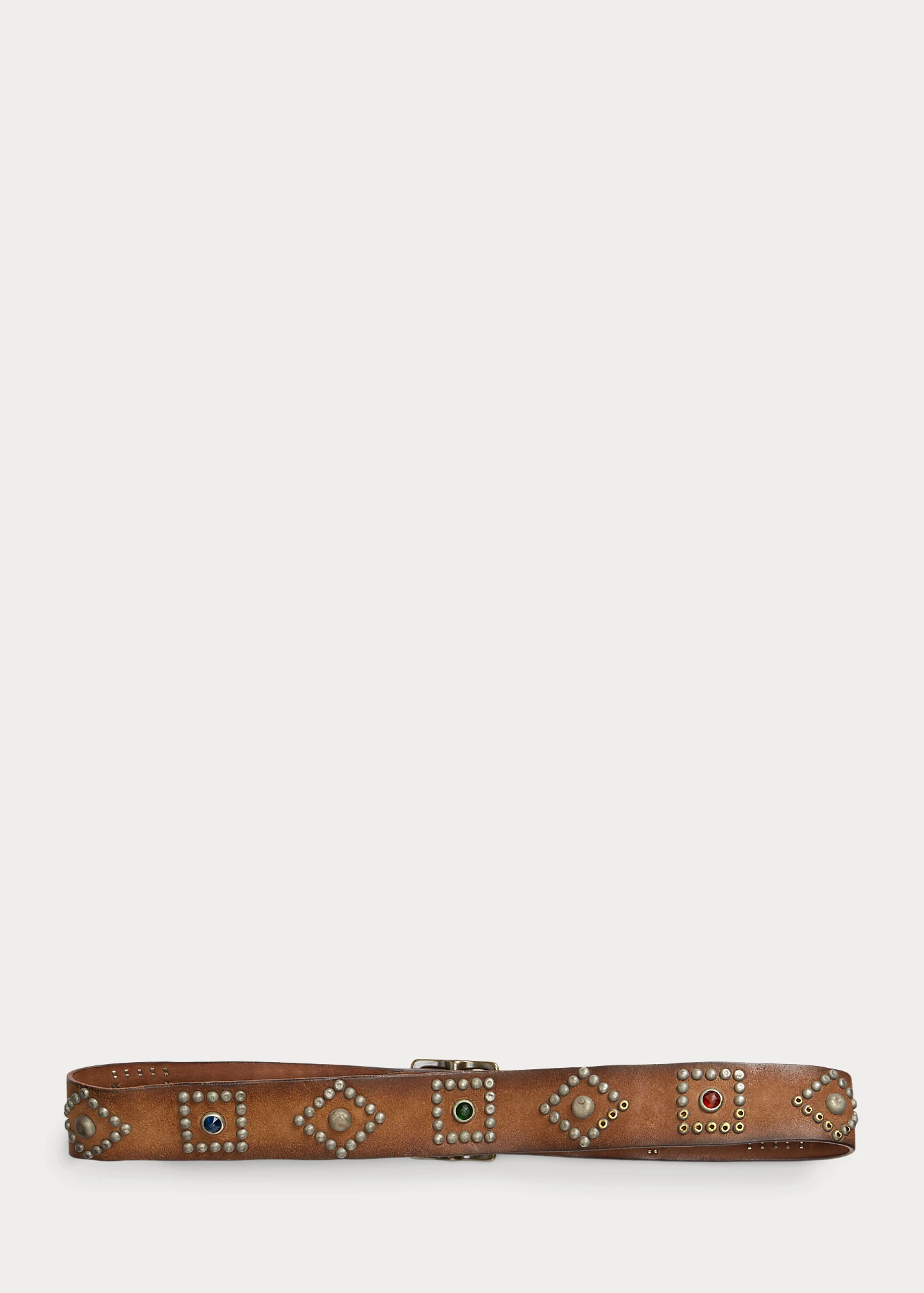 Studded Roughout Leather Belt