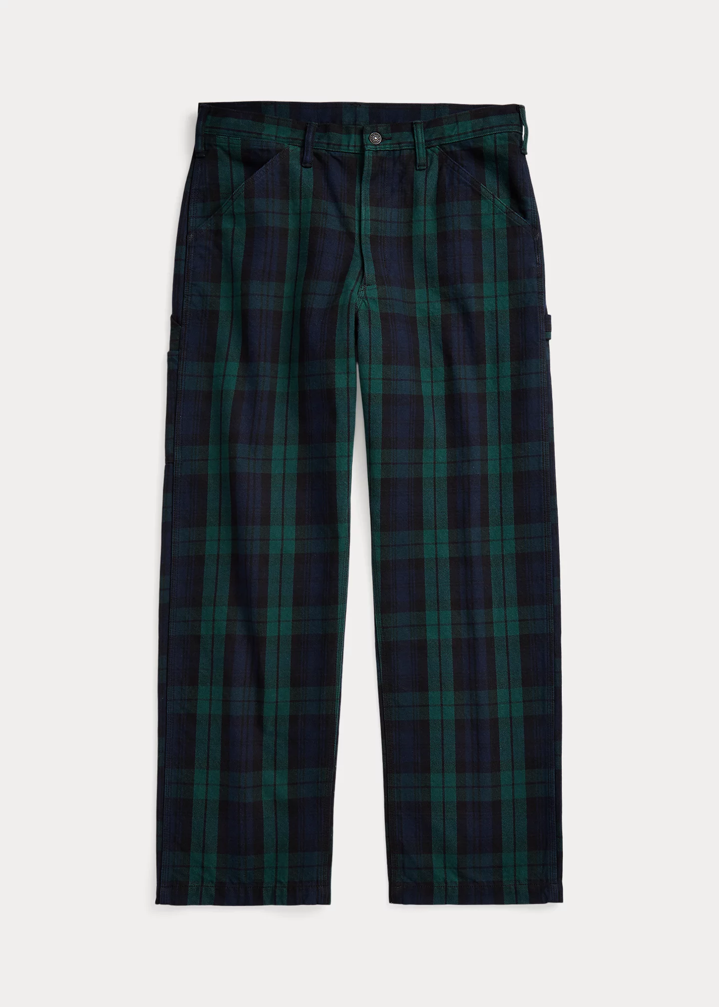 Relaxed Fit Plaid Twill Pant