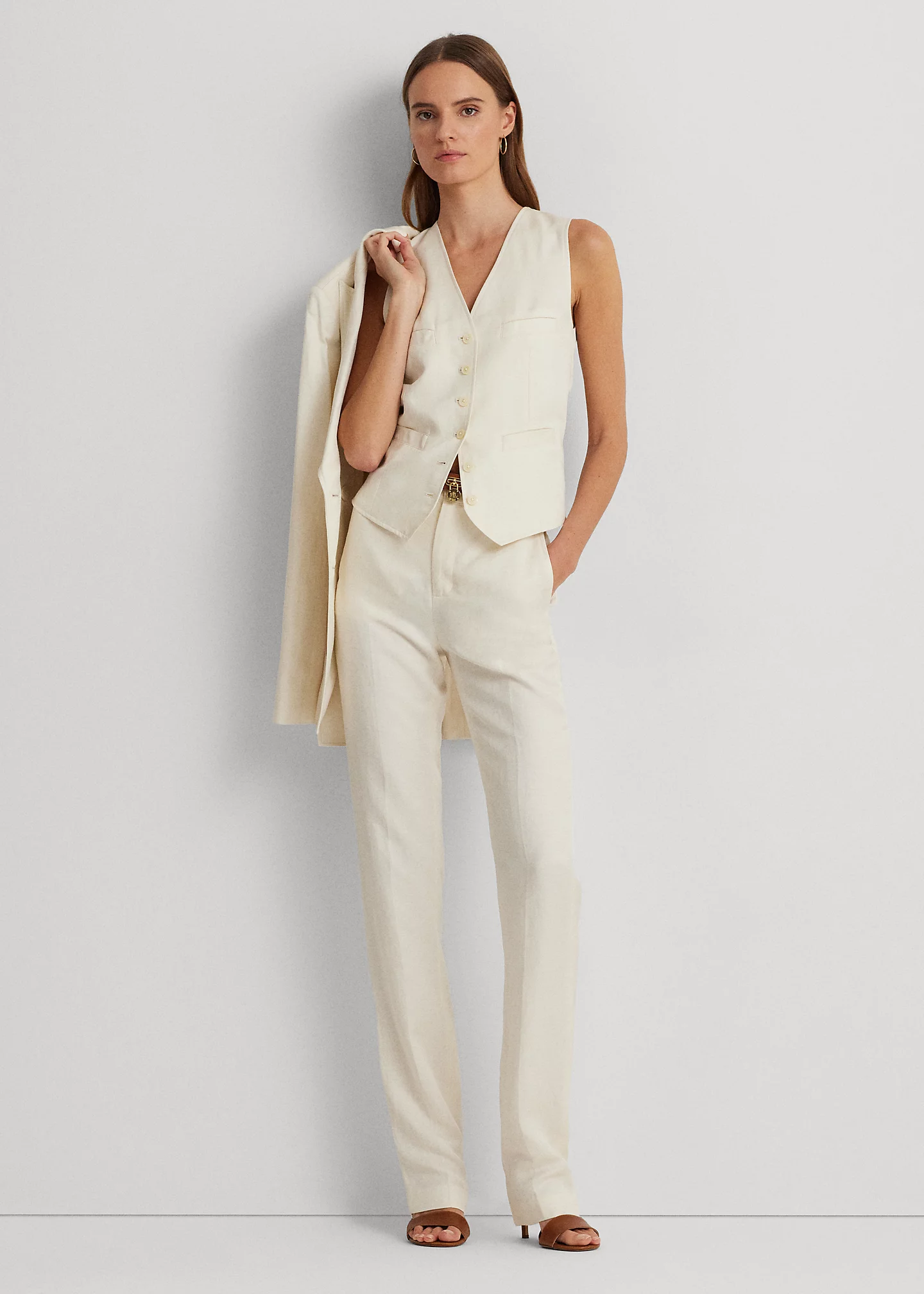 Linen-Blend Twill Pant