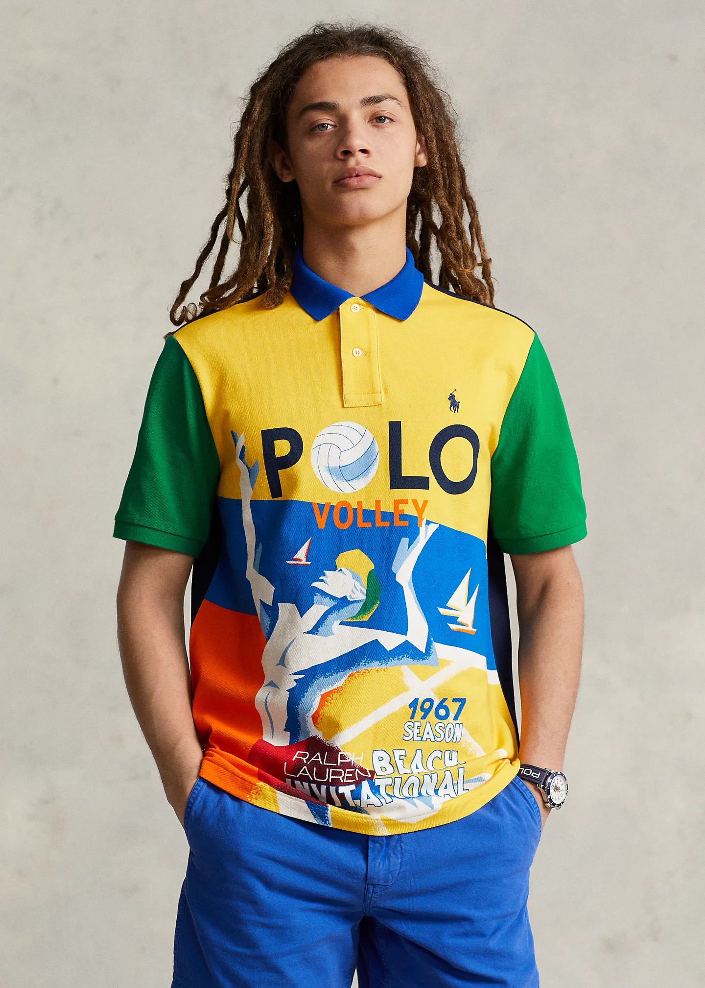 Classic Fit Mesh Graphic Polo Shirt