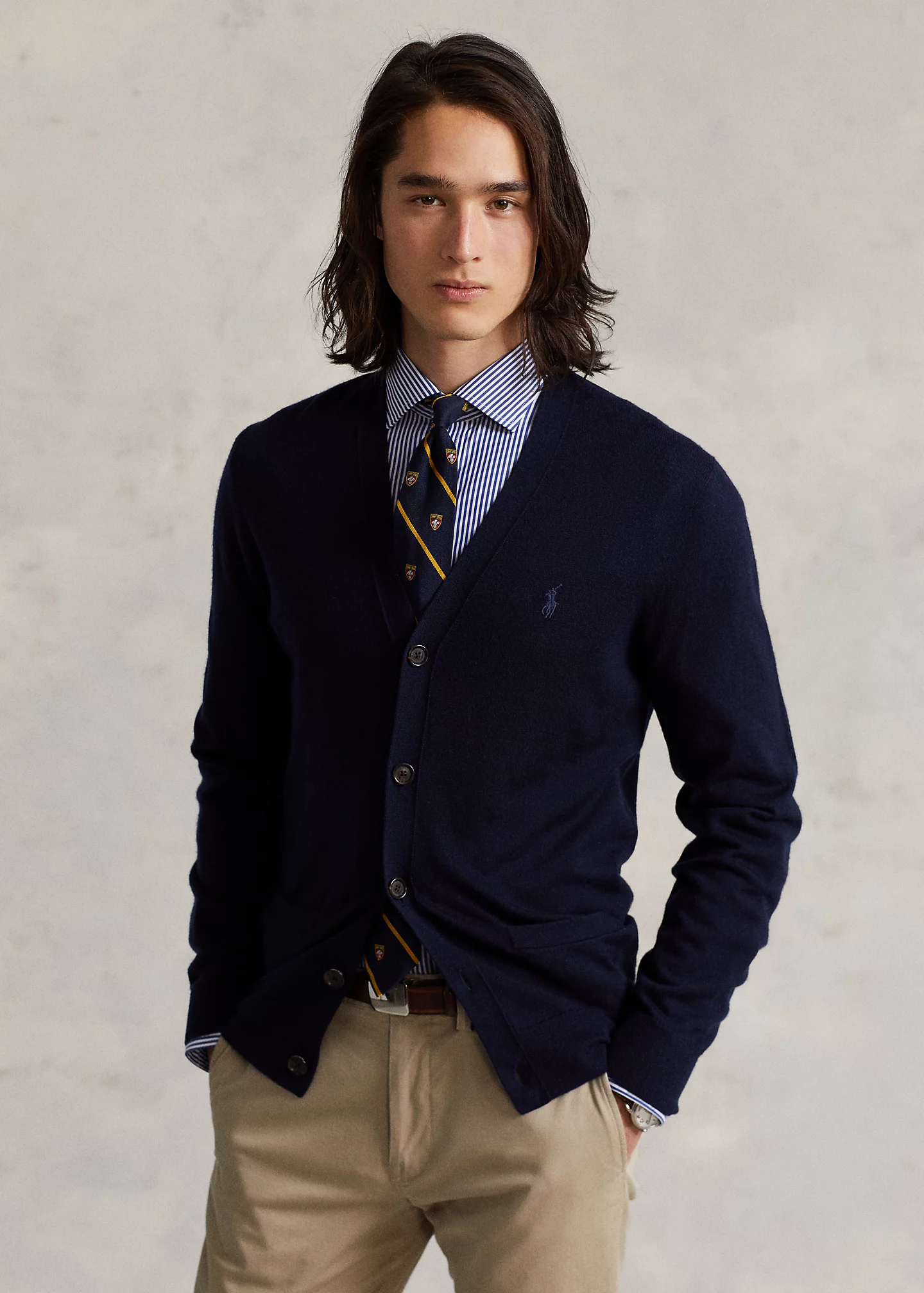 Slim Fit Washable Wool Cardigan