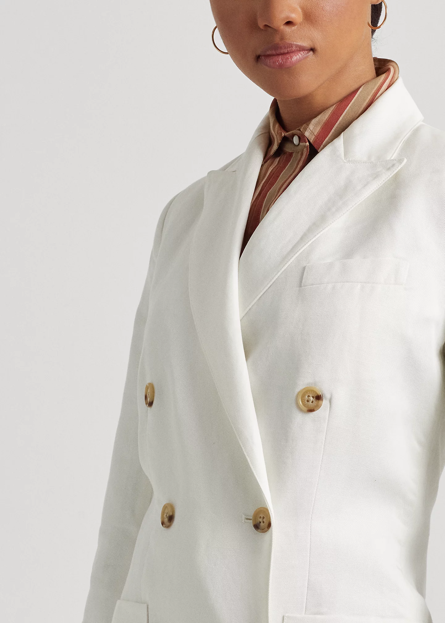 Double-Breasted Linen-Blend Twill Blazer