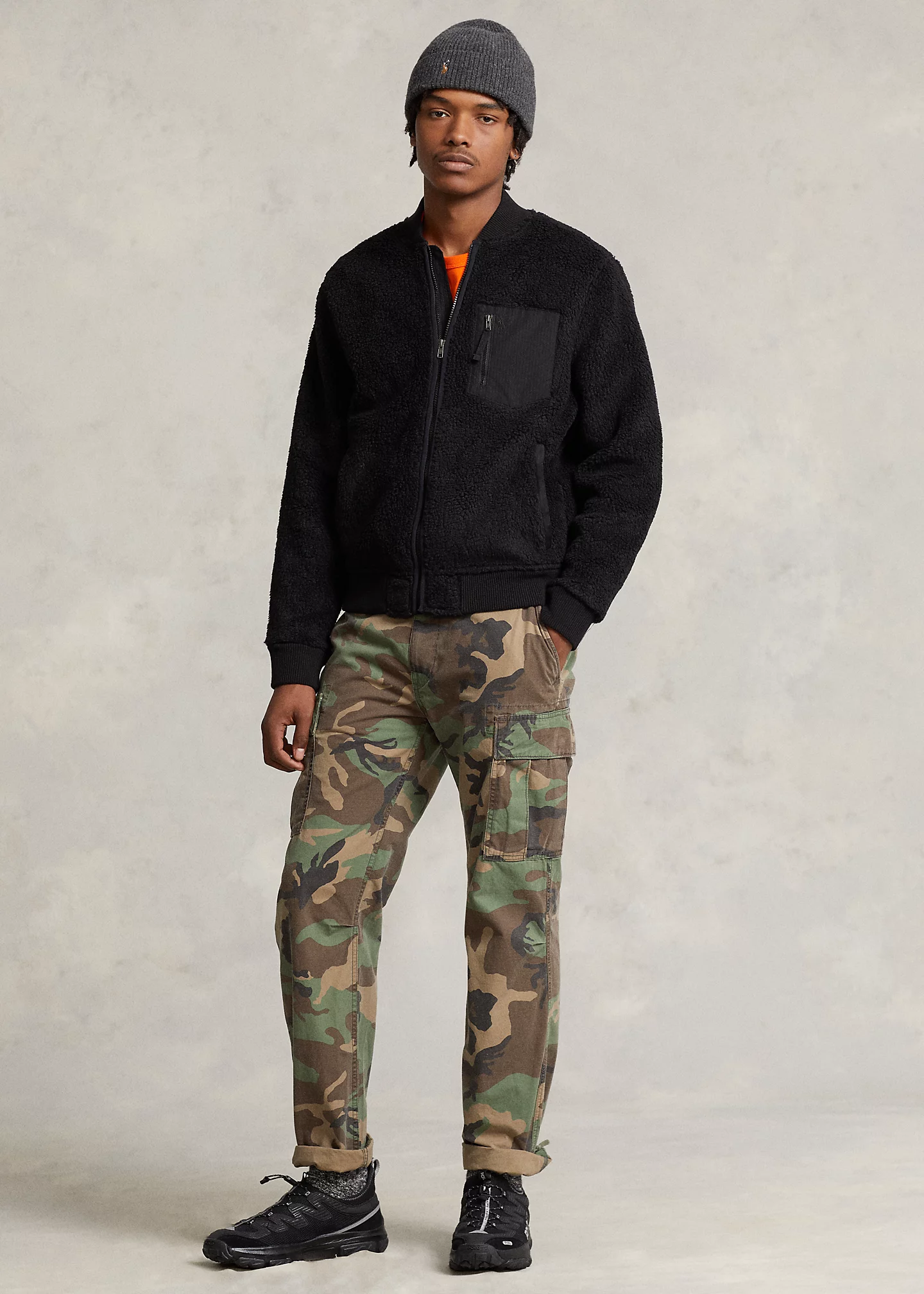 Bonded Pile Fleece Bomber Jacket