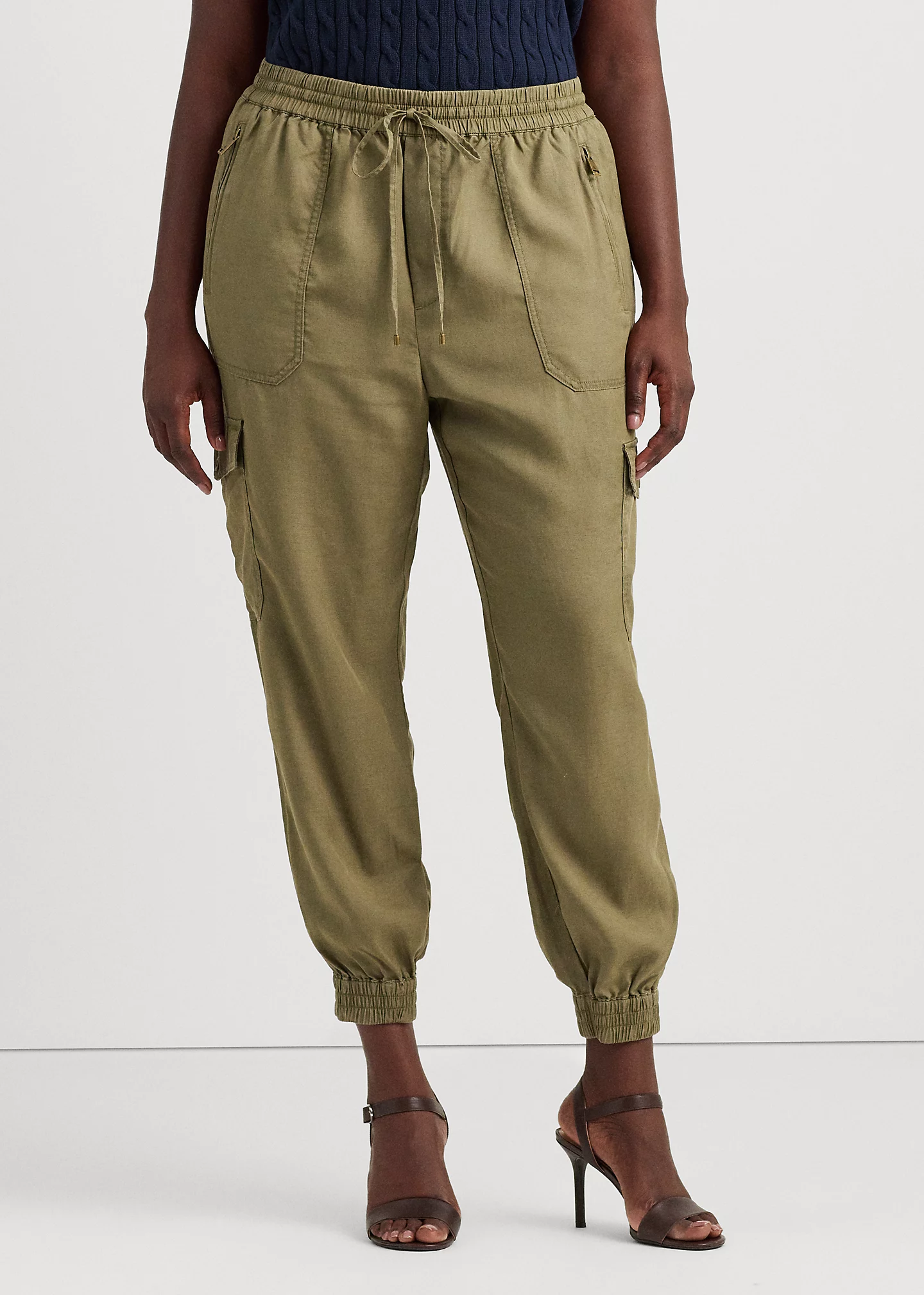 Twill Cargo Ankle Pant