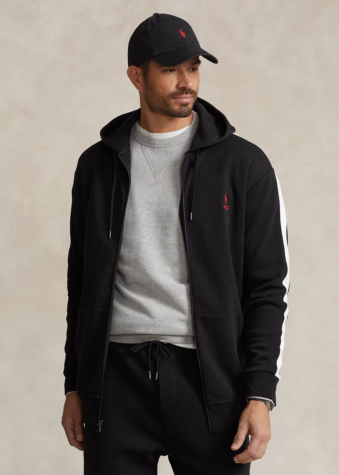 Double-Knit Mesh Full-Zip Hoodie