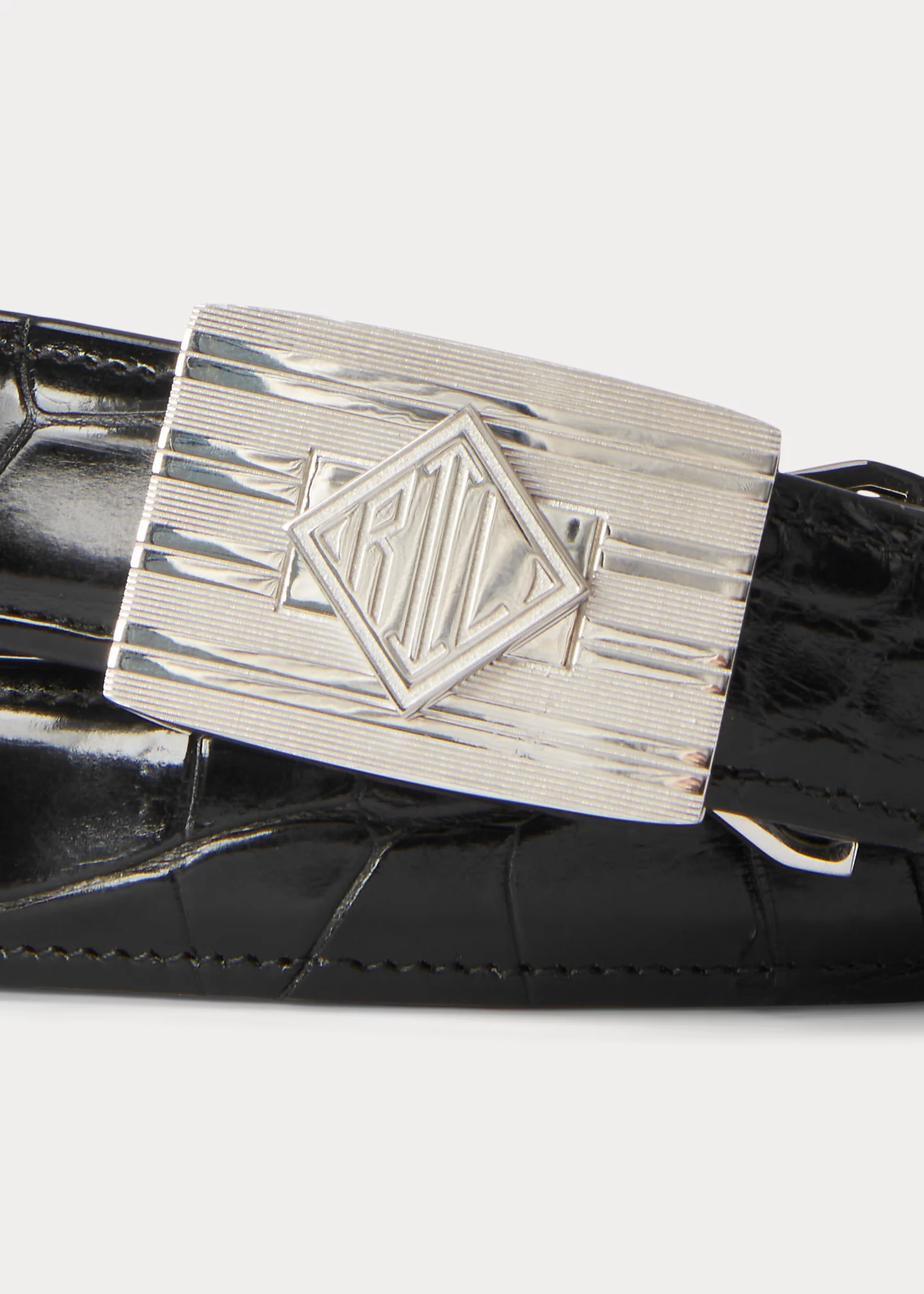 Engine-Turned-Buckle Alligator Belt