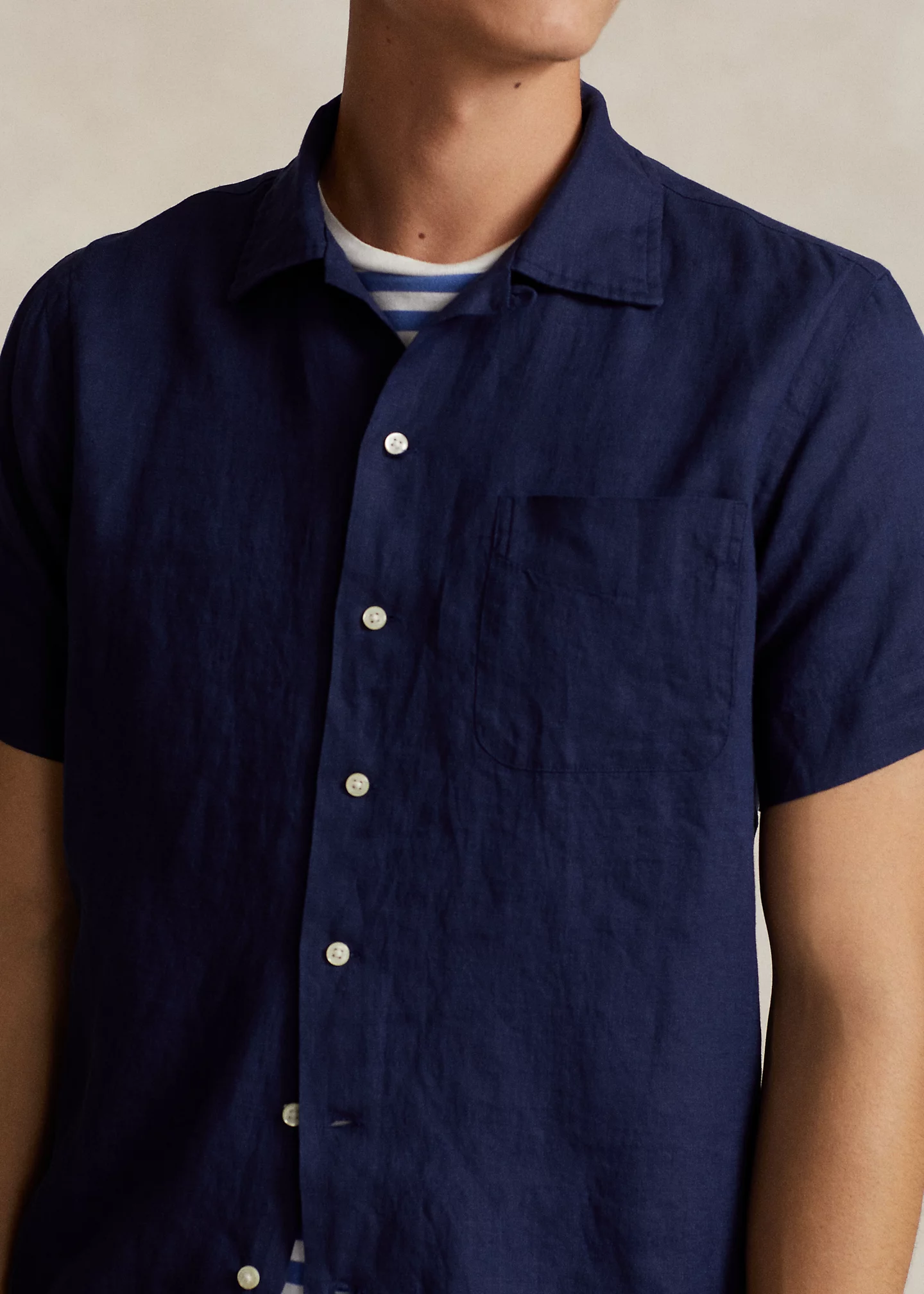 Classic Fit Linen Camp Shirt
