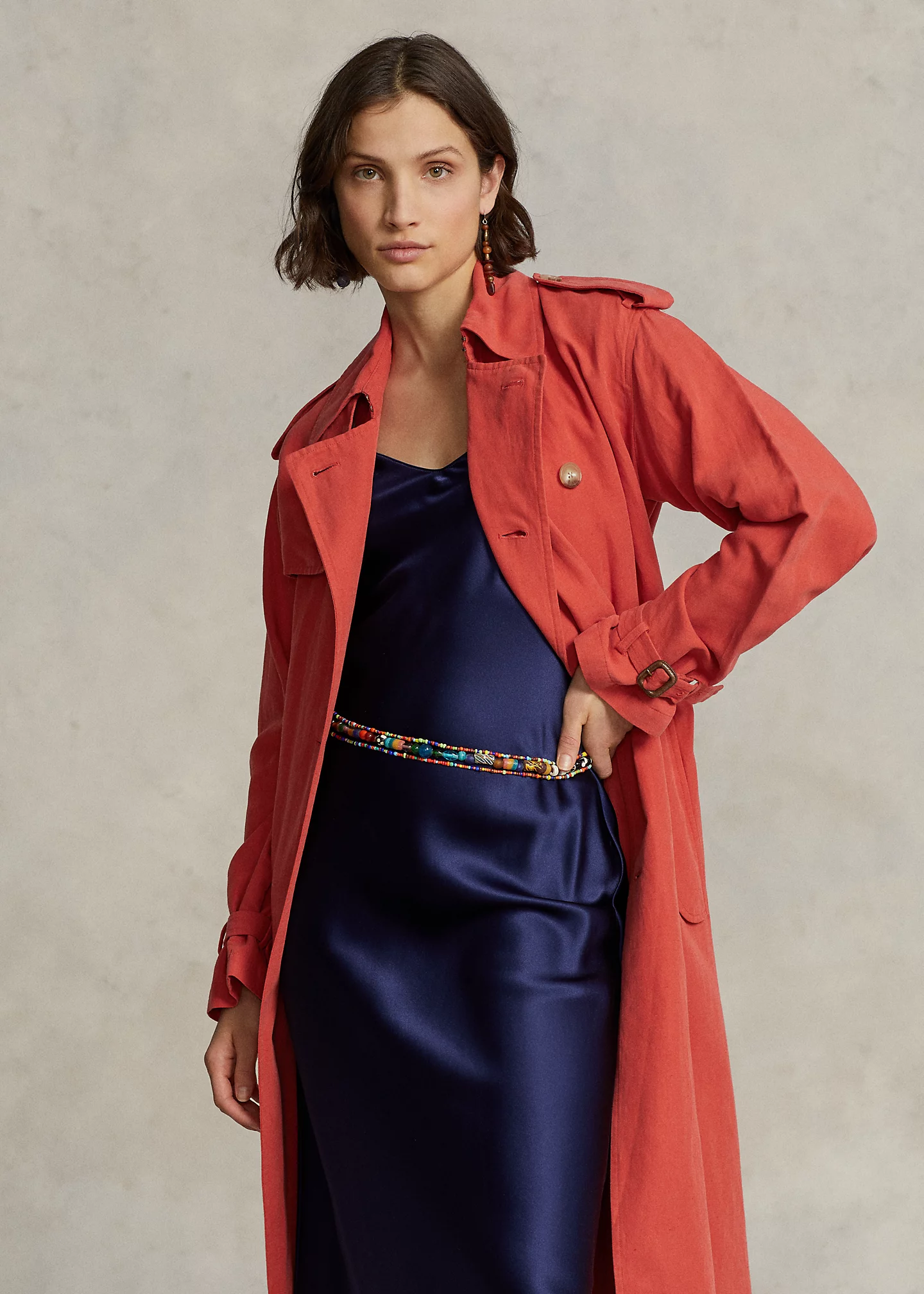 Silk-Blend Trench Coat