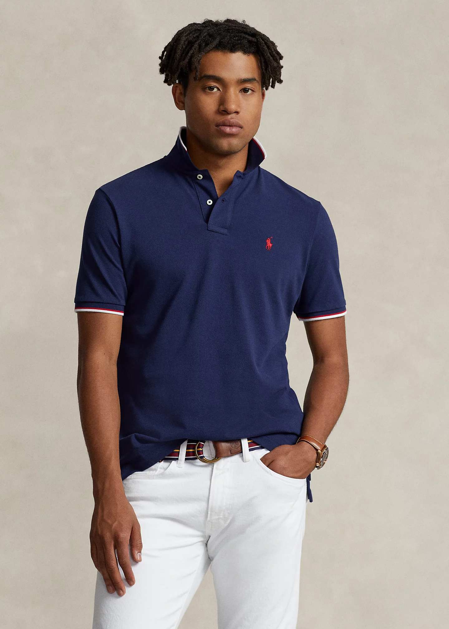Classic Fit Mesh Polo Shirt