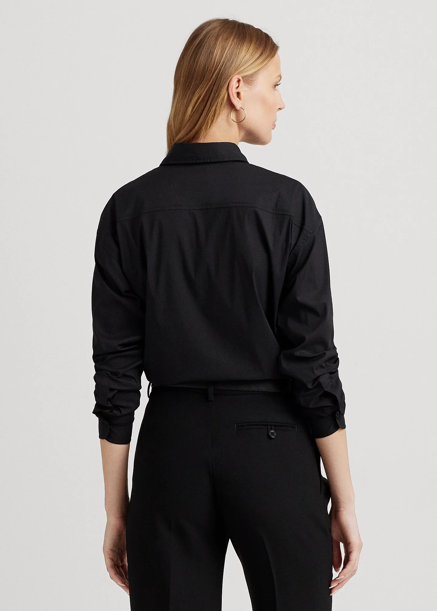 Beaded-Crest Stretch-Cotton Blend Shirt