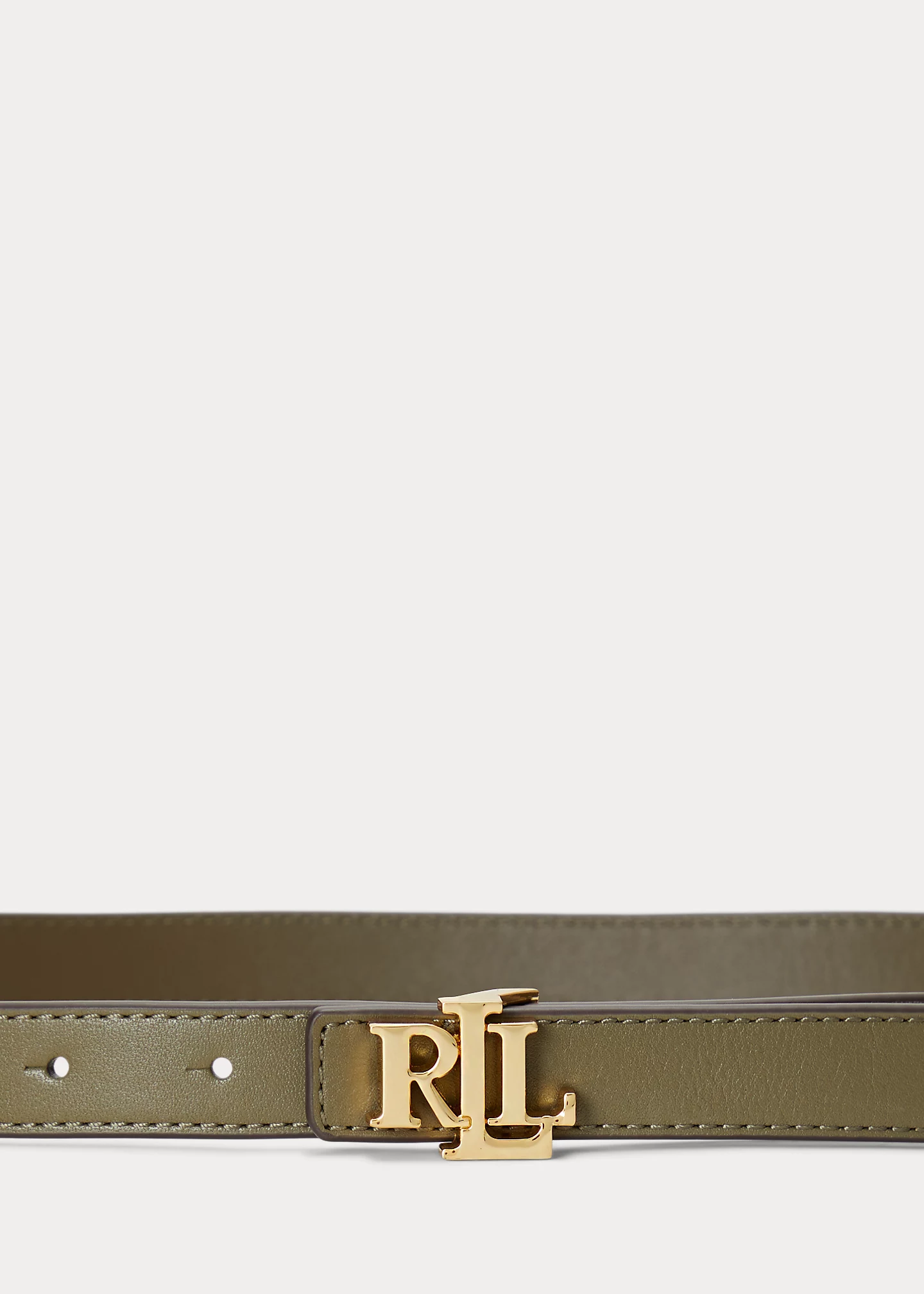 Logo Reversible Leather Skinny Belt