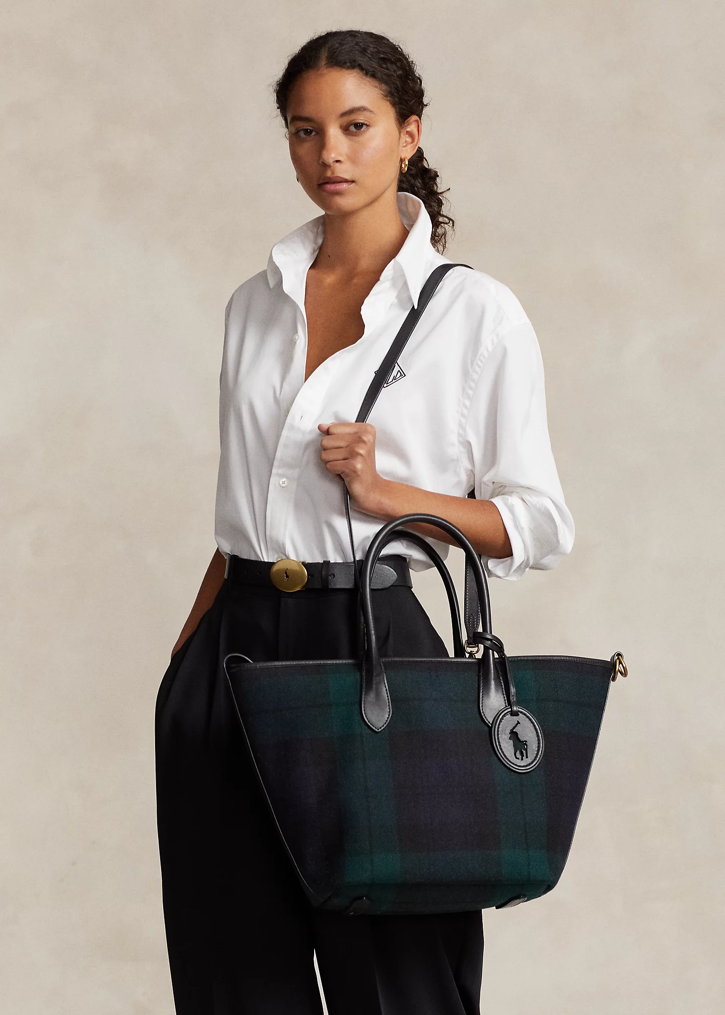 Plaid Wool Medium Bellport Tote