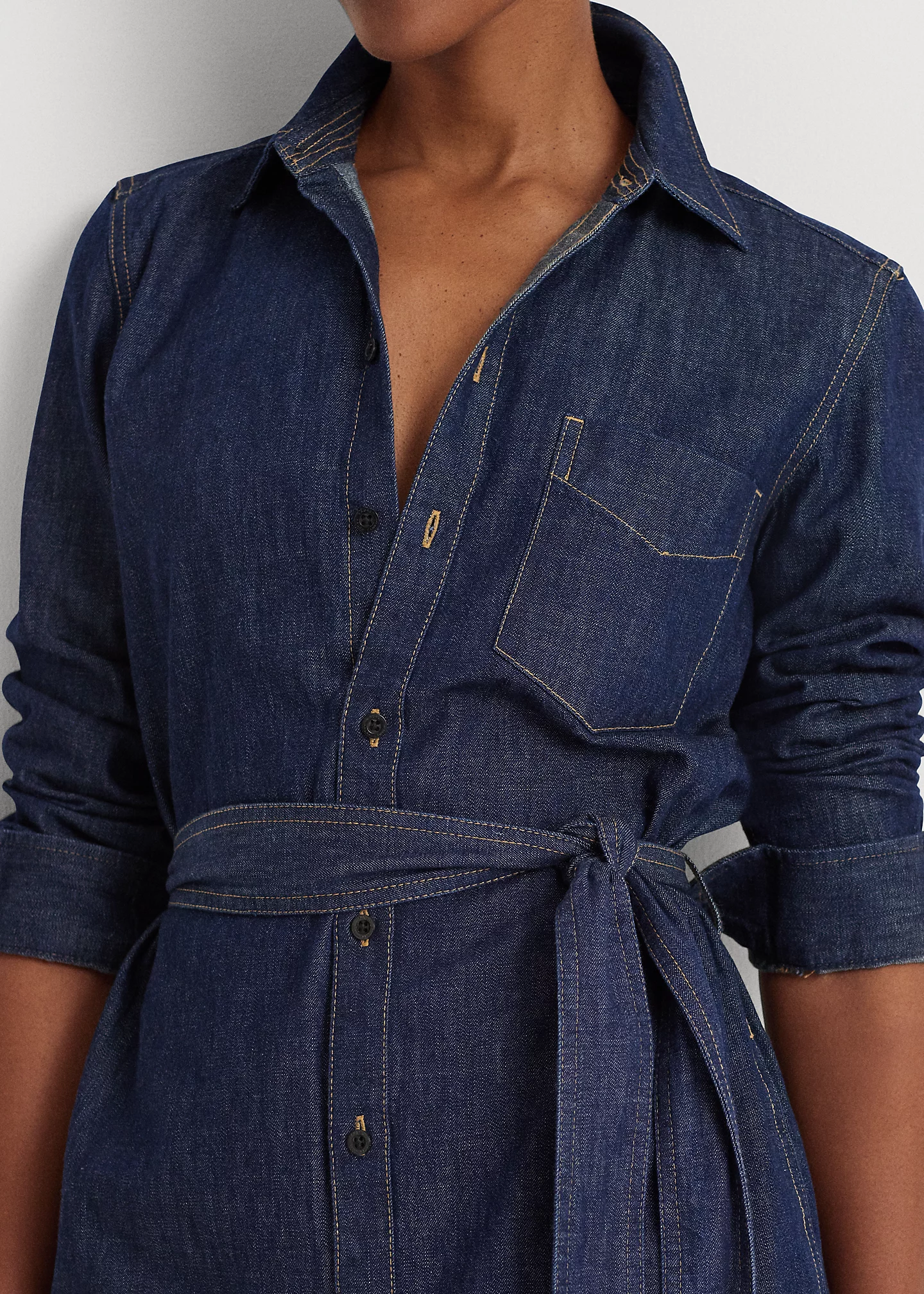 Belted Denim Shirtdress