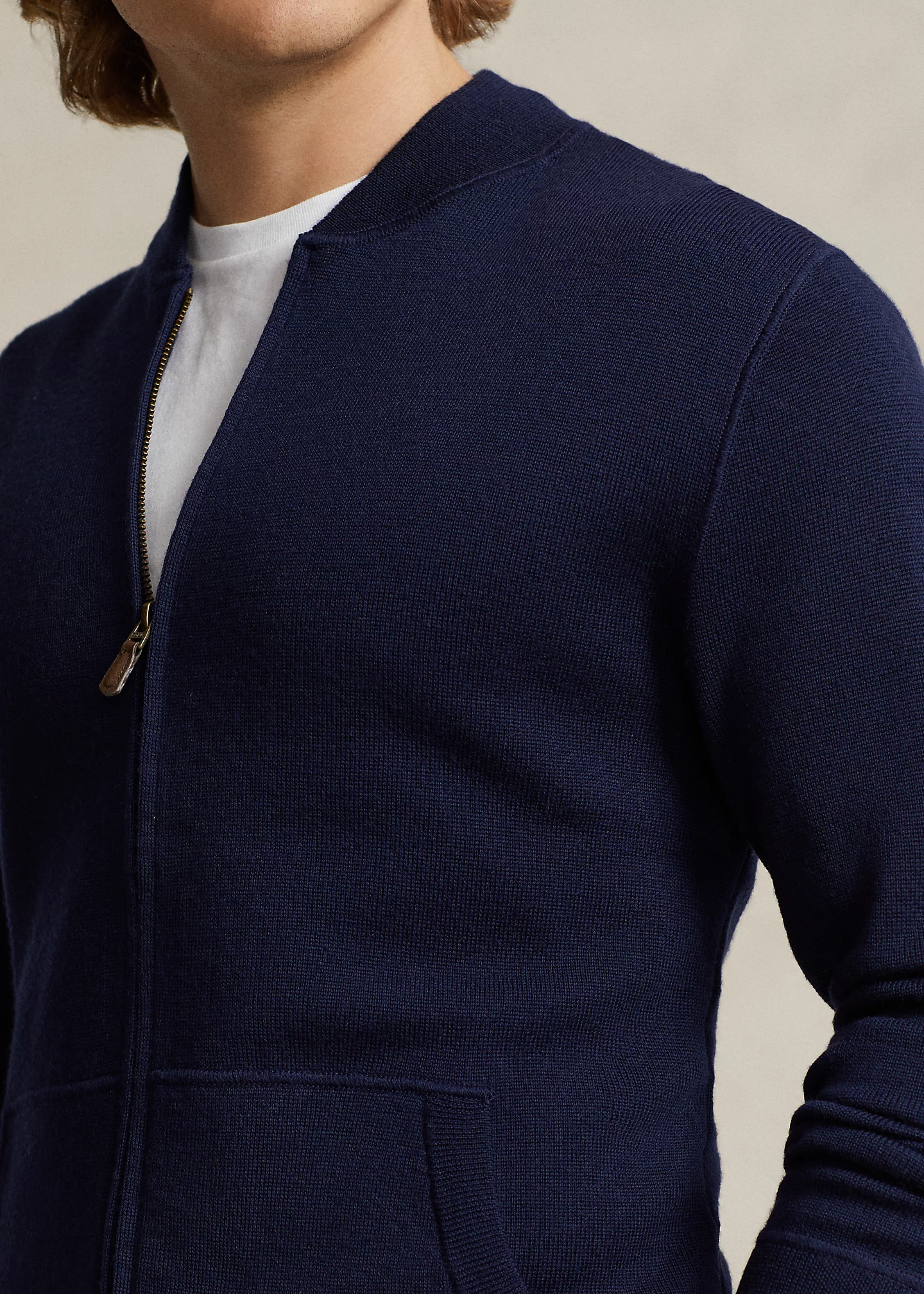 Washable Wool Full-Zip Sweater