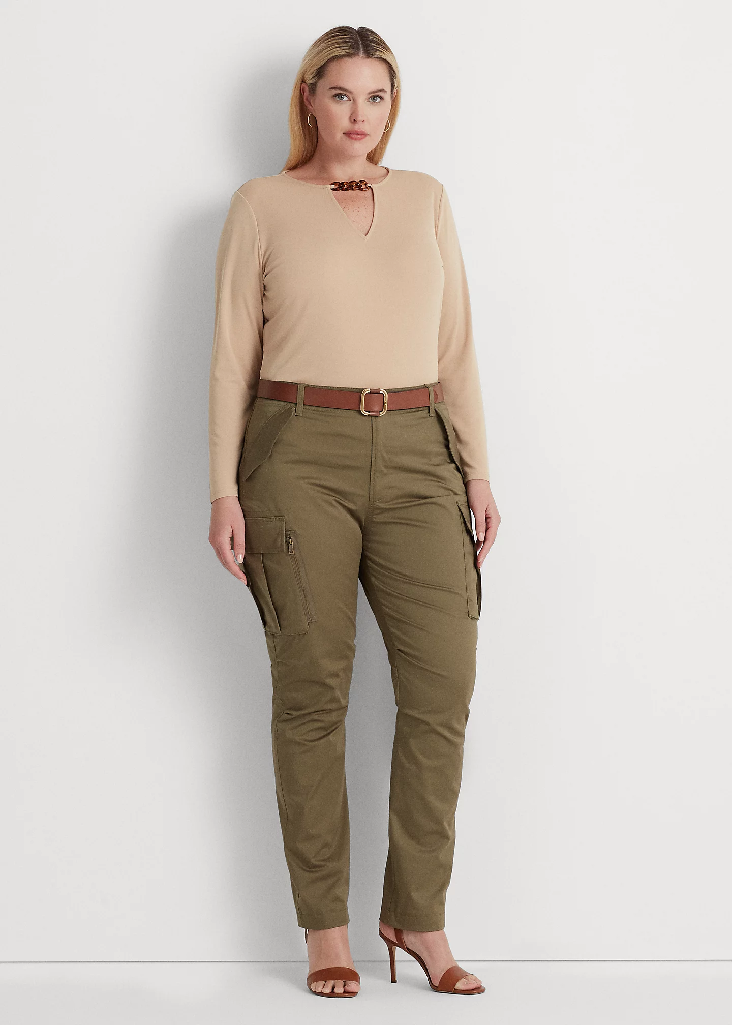 Chain-Trim Stretch Jersey Top