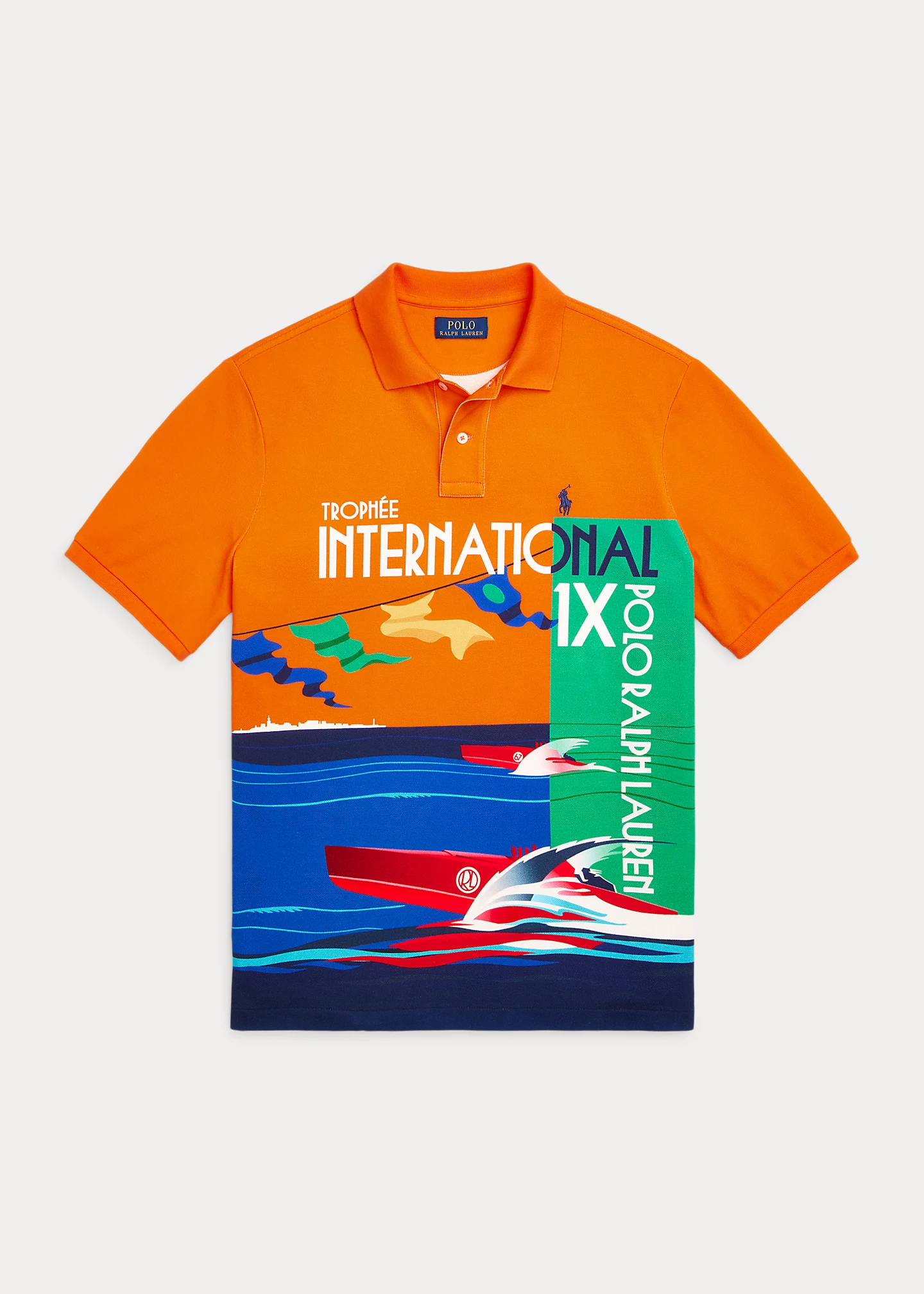 Classic Fit Mesh Graphic Polo Shirt