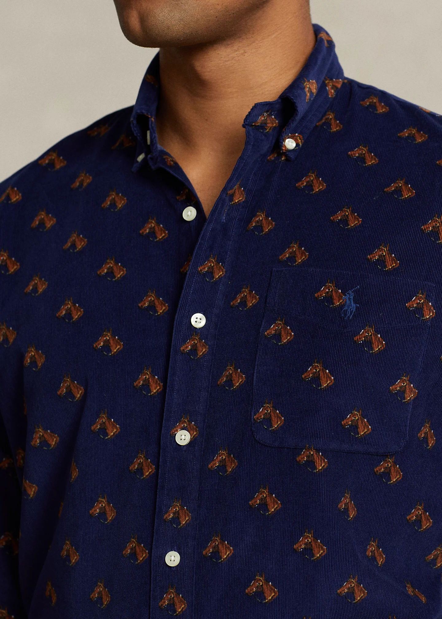 Classic Fit Equestrian Corduroy Shirt